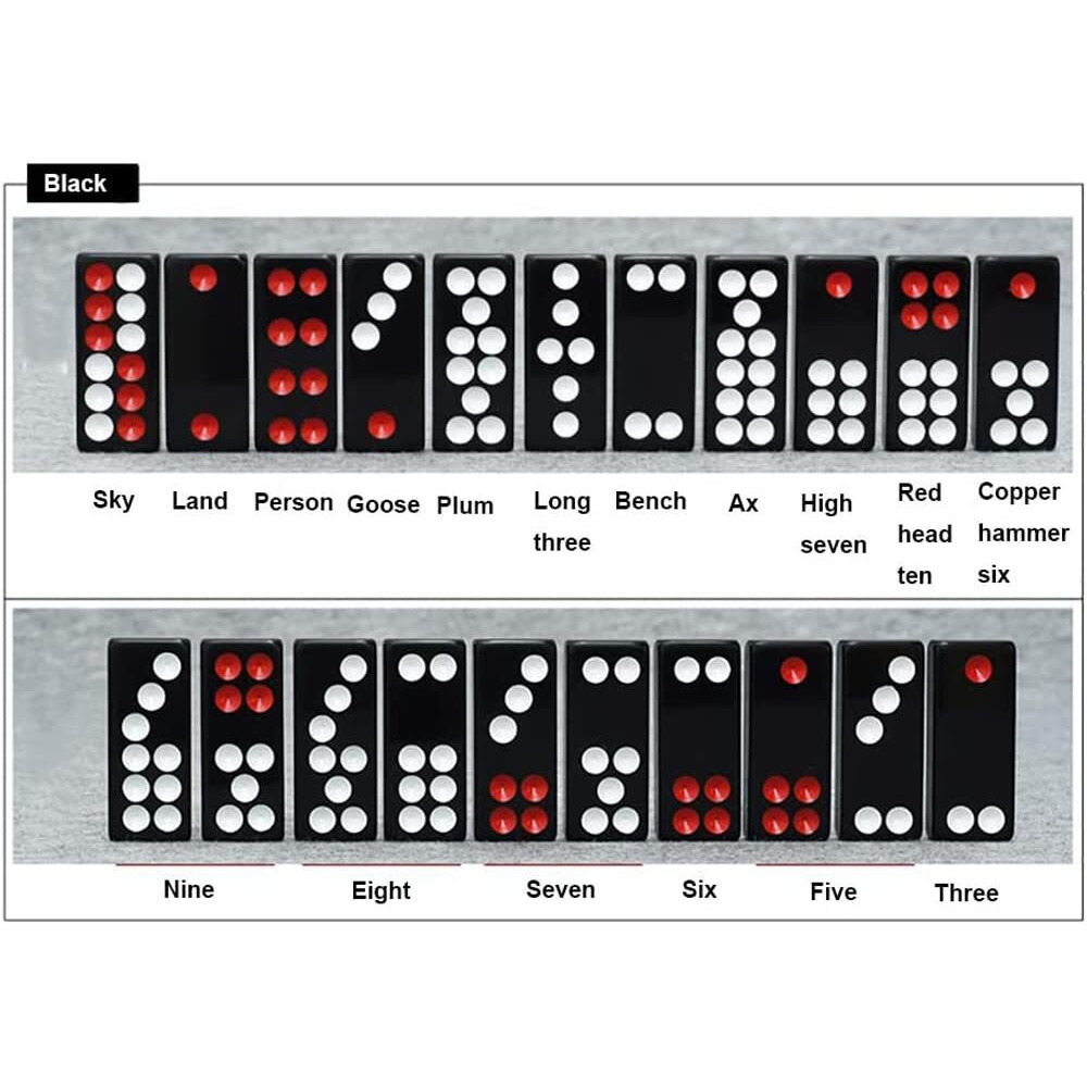 32Pcs Pai Gow Tiles Game Set Chinese Traditional Black Dominoes Pai Gow  Pai Gow Poker  Best Casino Game Party Fun Toy For Entertainemnt (18)