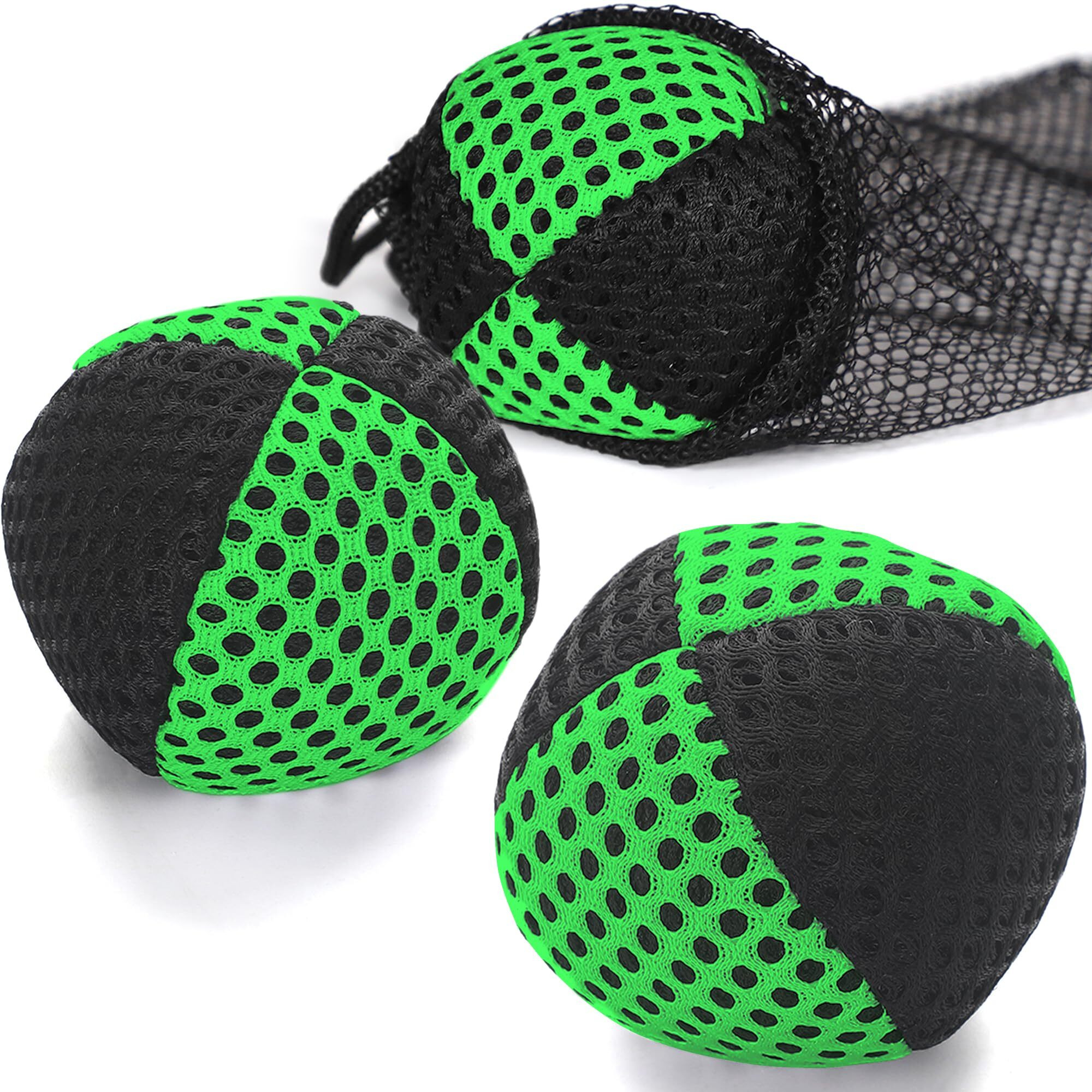 Oazoxcx Juggling Balls For Beginners And Professionals Set Of Juggling Bean Bags Durable Juggle Ball Kit (Black - Green)