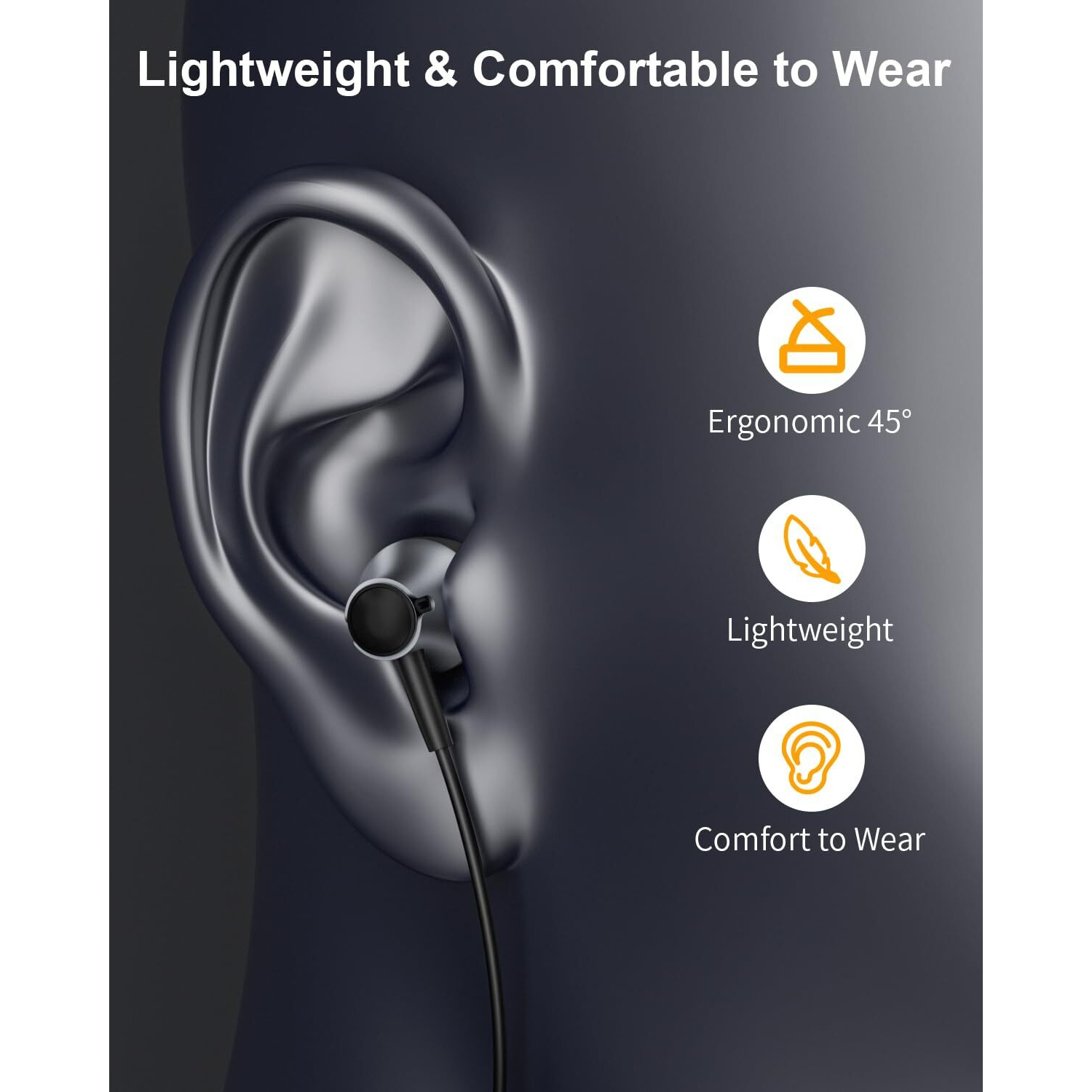 Usb C Headphones Wired For Samsung Galaxy S25 / S24 Ultra/ S23/ S22 Fe/ A55 With Mic Earphones For Iphone 16 15 Pro Max  Volume Control Stereo Noise Cancelling Wired Earbuds For Google Pixel 9 Pro