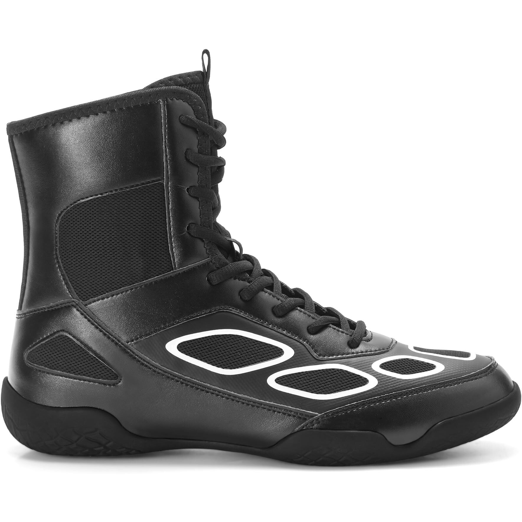 Weshirun Wrestling Shoes Men Boxing Shoe Fitness High Top Sneakers Wrestling Boots Black