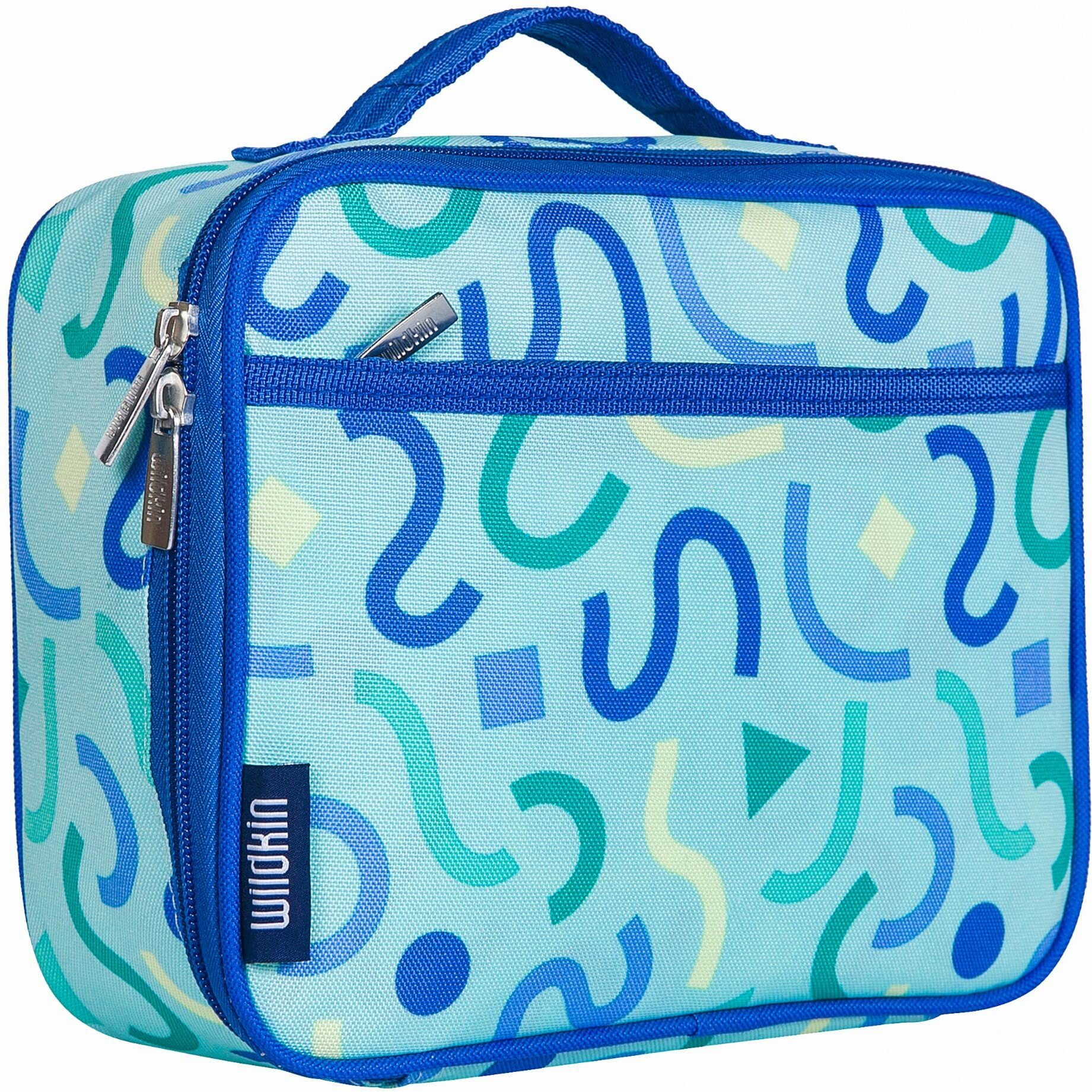 Wildkin Kids Insulated Lunch Box - Durable And Reusable For School & Travel - Confetti Blue