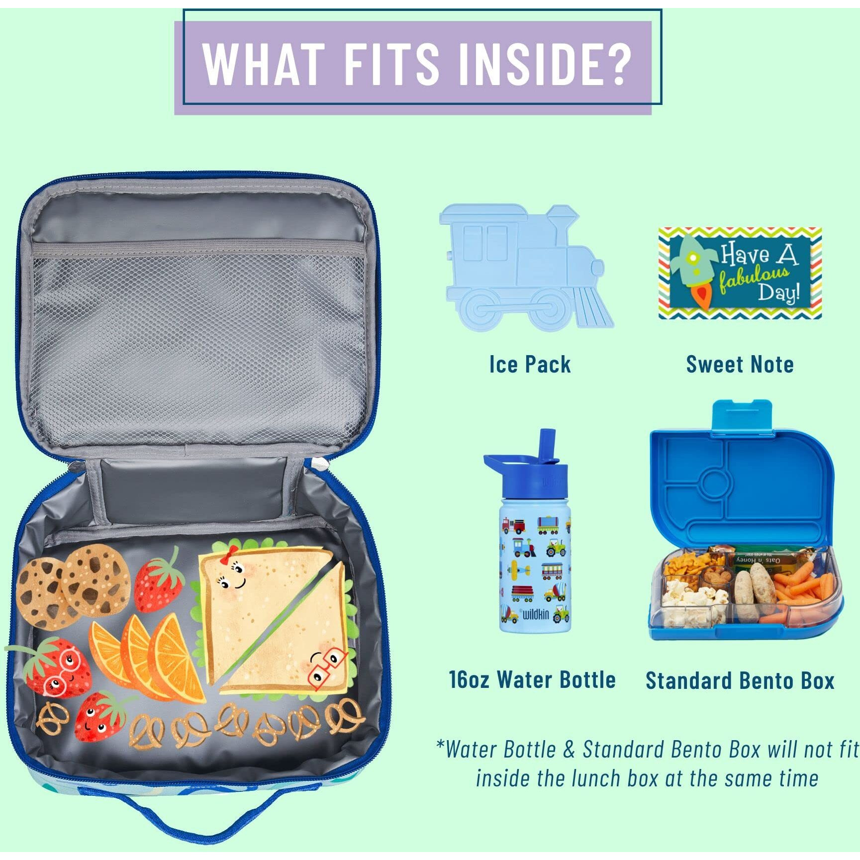 Wildkin Kids Insulated Lunch Box - Durable And Reusable For School & Travel - Confetti Blue
