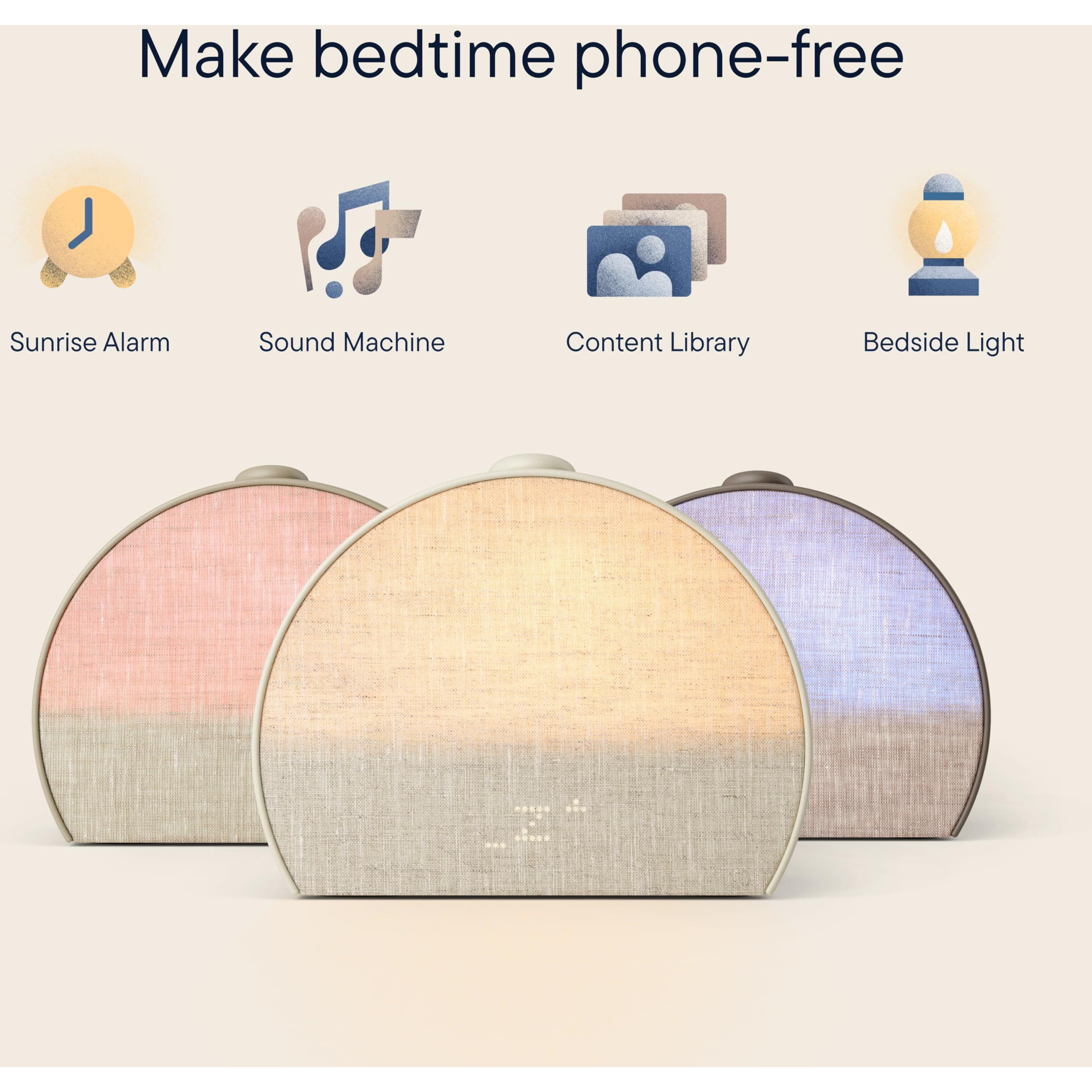 Hatch Restore 3 Sunrise Alarm Clock  Sound Machine  Smart Light (Greige) - White Noise  Screen-Free Sleep Routine