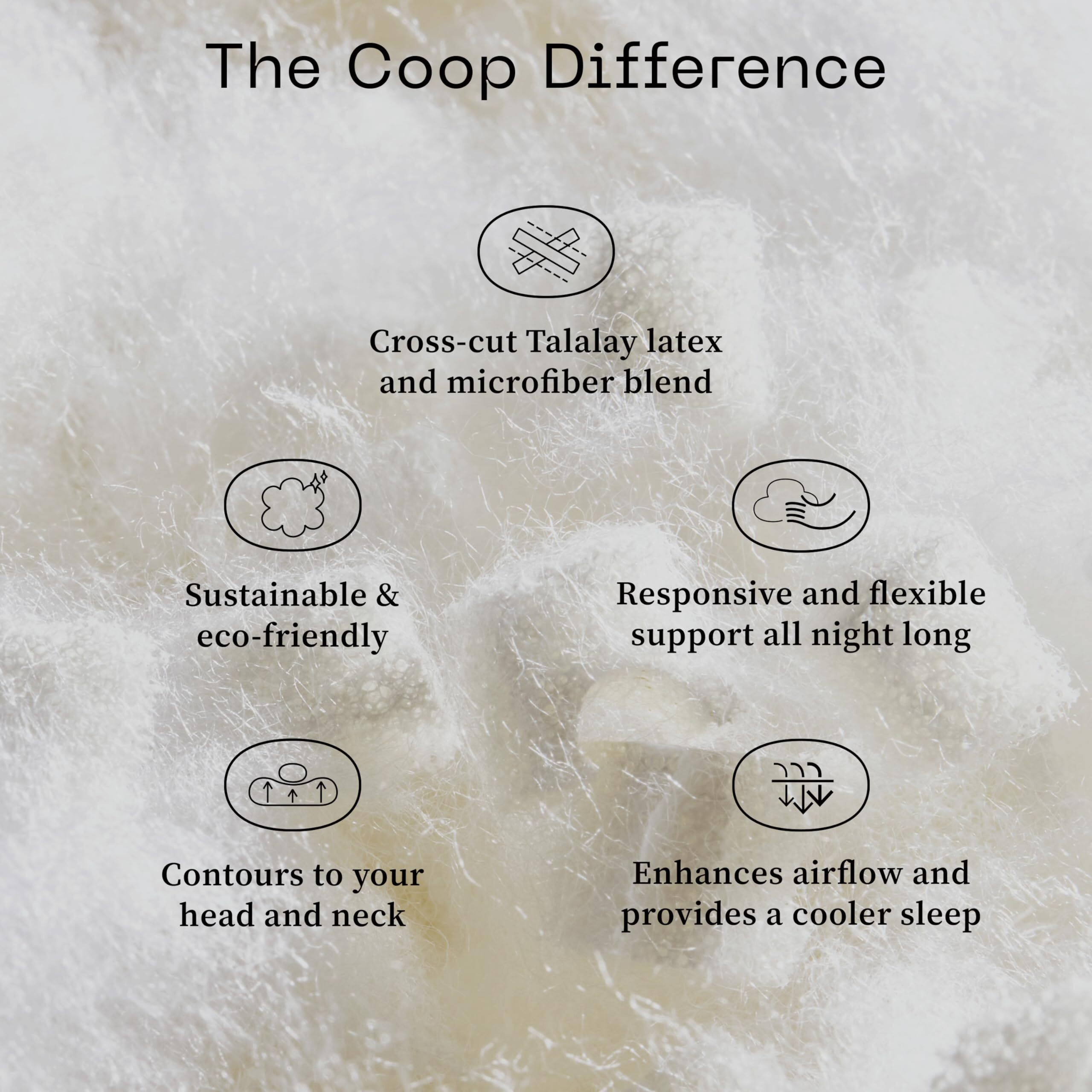 Coop Home Goods Adjustable Latex Pillow Queen  With Talalay Latex & Microfiber Fill  Best Pillows For Sleeping  Naturally Cooling  Eco-Friendly  Medium Firm Pillow For Back  Stomach Or Side Sleepers