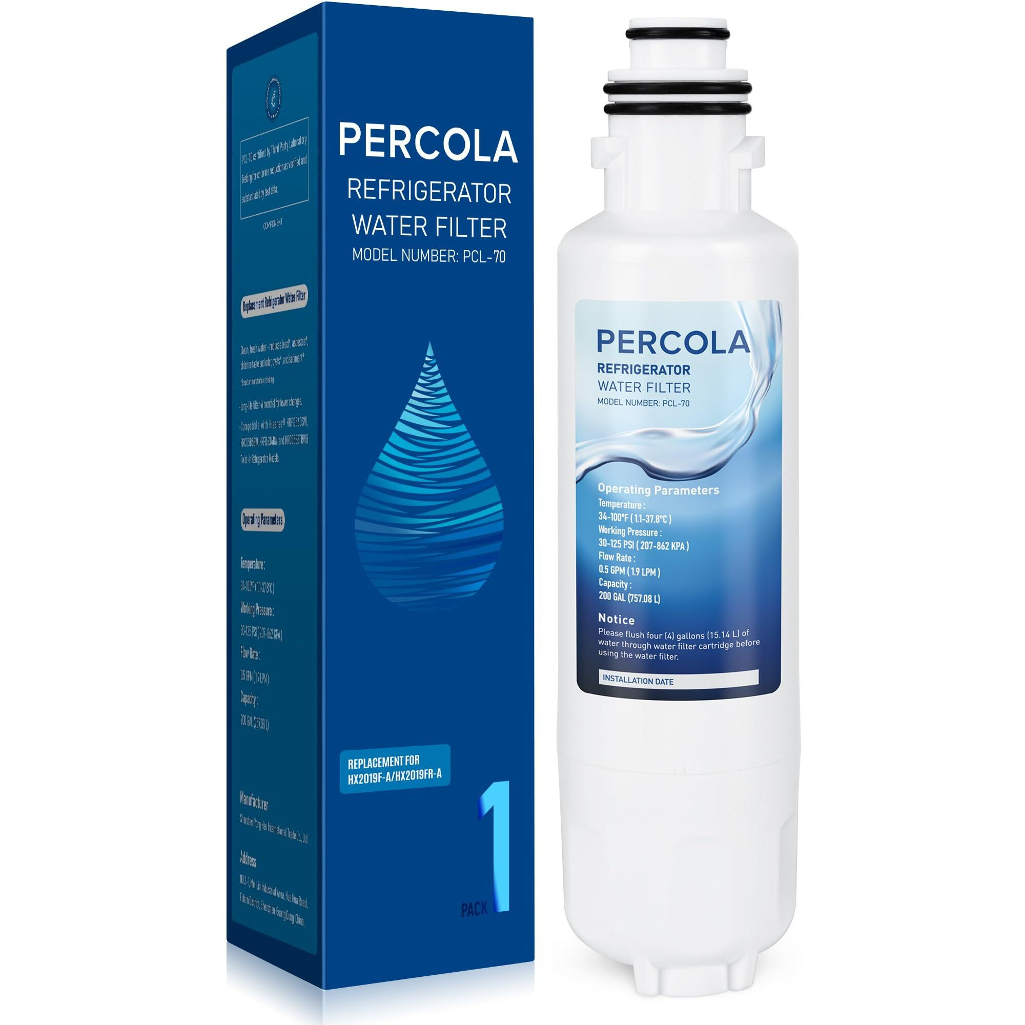 Hx2019F-A/Hx2019Fr-A Filter Replacement  Compatible With Hisense Hx2019Fr-A Refrigerator Water Filter (1 Pack)