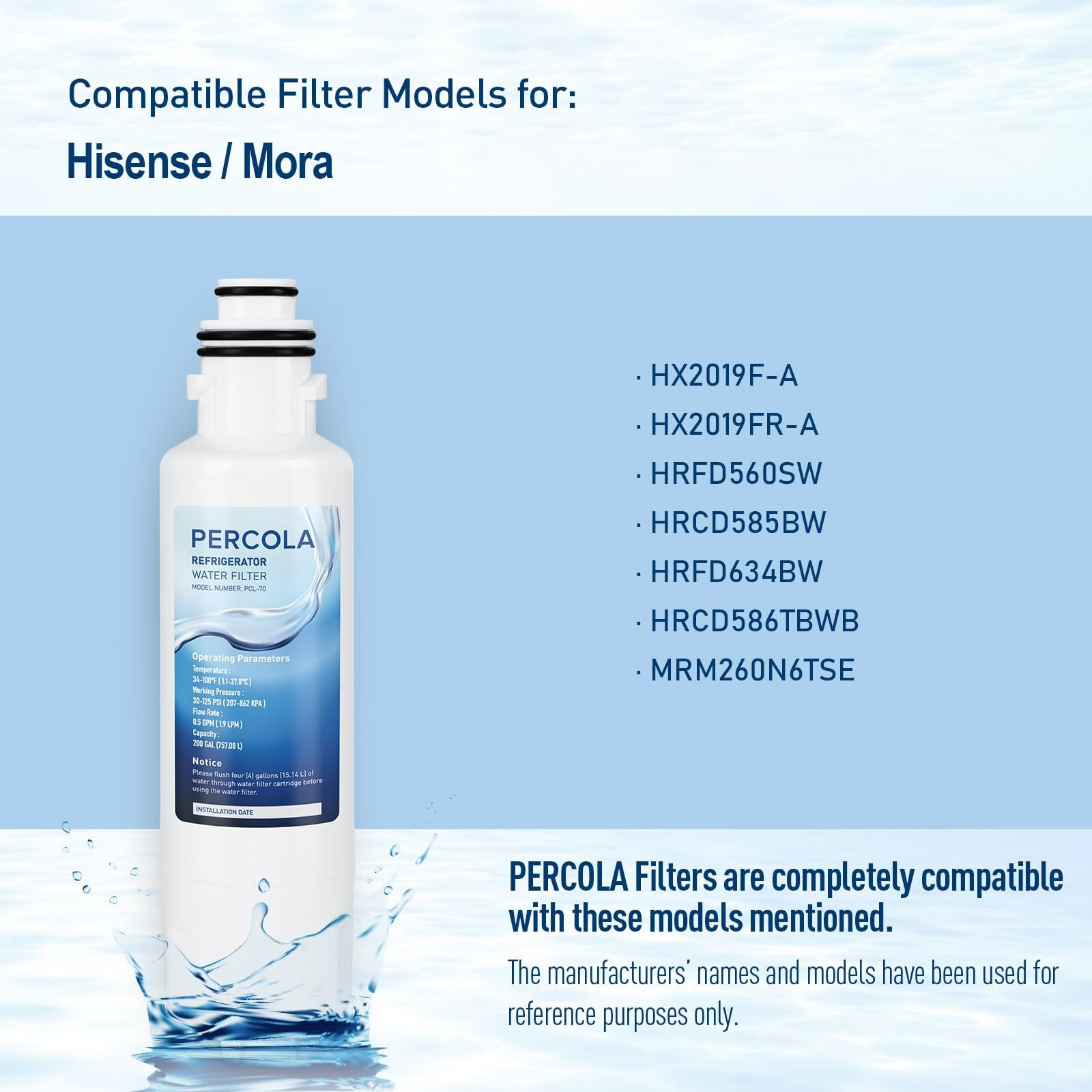Hx2019F-A/Hx2019Fr-A Filter Replacement  Compatible With Hisense Hx2019Fr-A Refrigerator Water Filter (1 Pack)