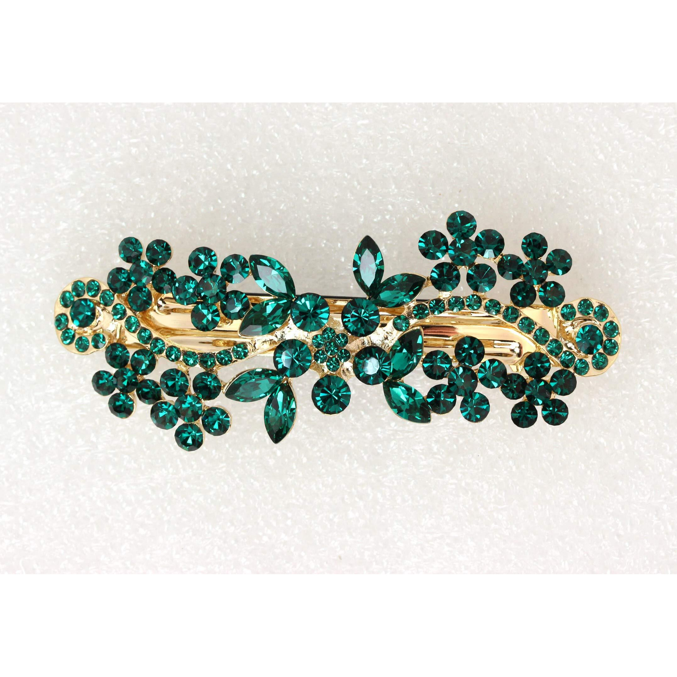 Faship Gorgeous Green Crystal Hair Barrette Clip