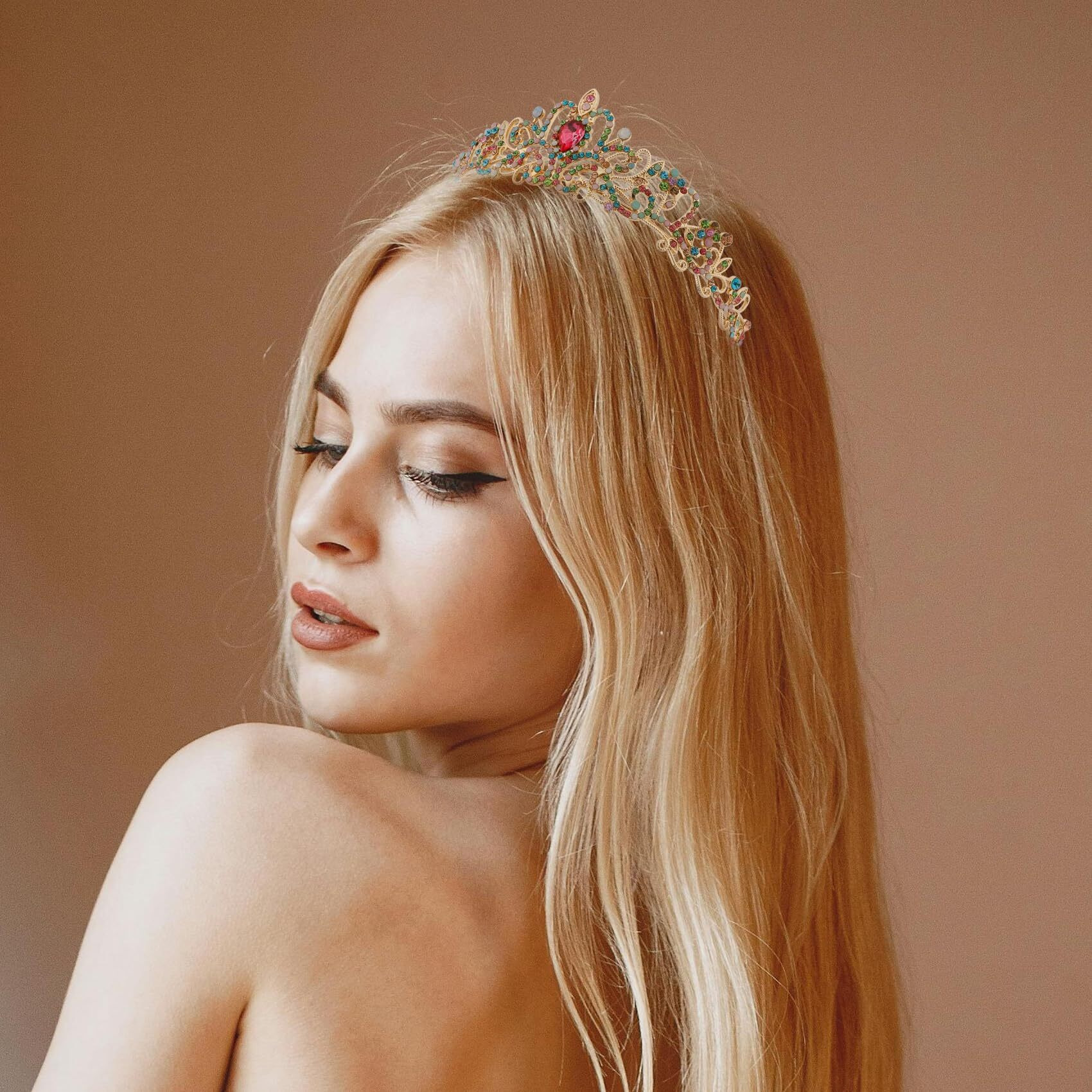 Blue Crown Blue Tiara Tiaras For Women  Crystal Tiaras For Girls Princess Crown Tiara Flower Crown Birthday Crown For Girls Queen Crown For Bridal Prom Wedding Tiara Hair Accessories Bride Headband