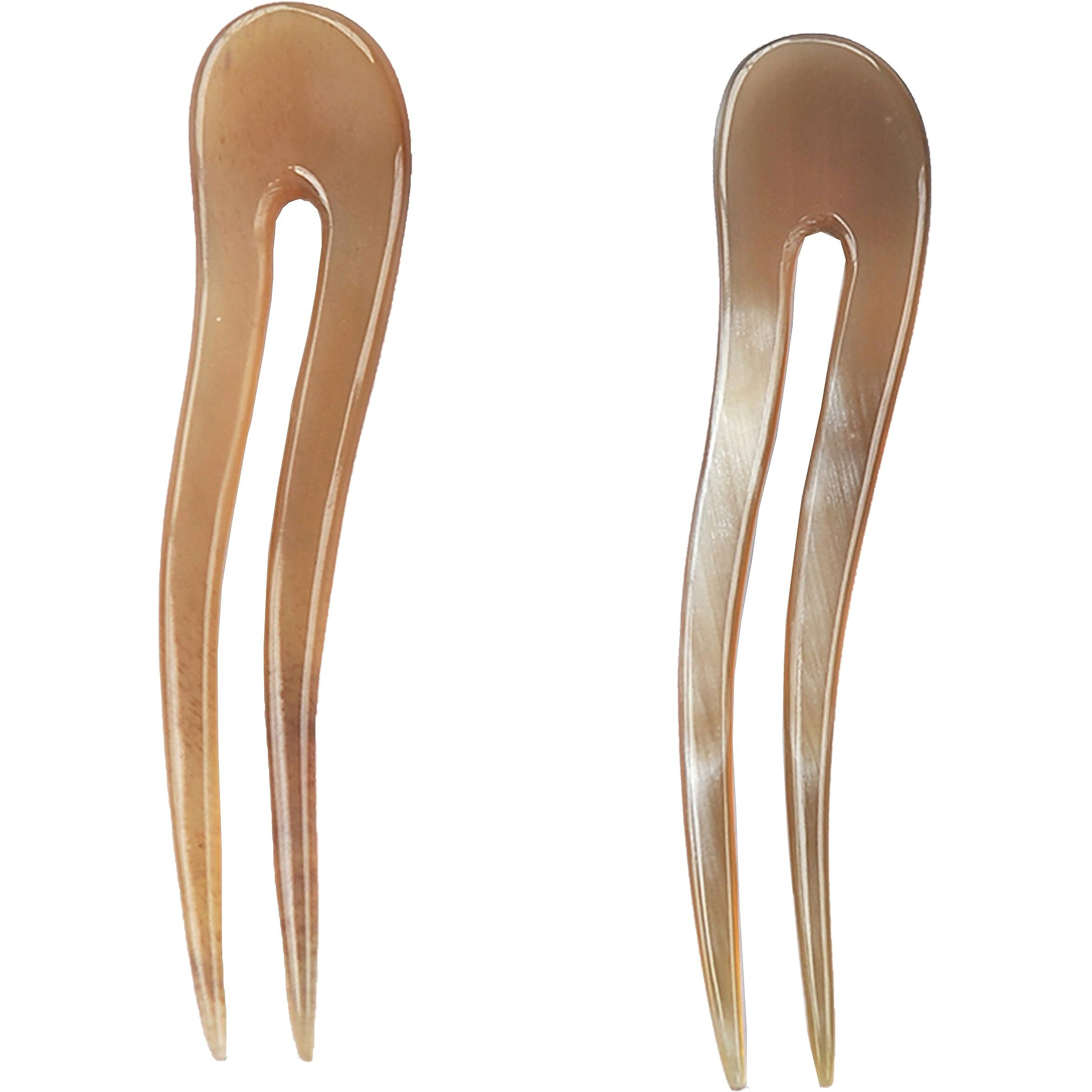 Marycrafts Wavy Simple Horn Hair Fork Hairfork Hairpin Hair Accessories For Women (Set 2Pcs. Light Shade)
