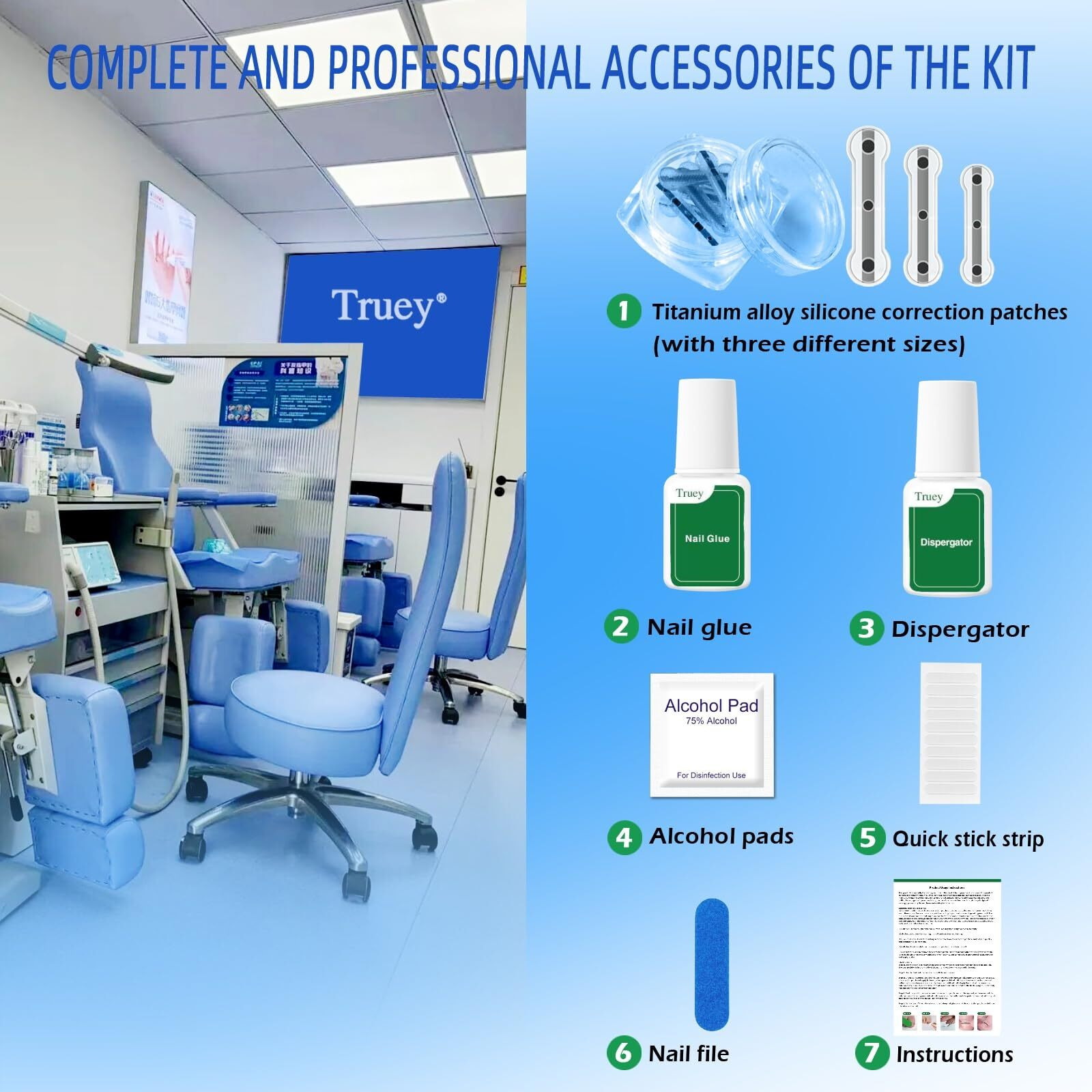 Truey Titanium Alloy Silicone Ingrown Toenail Treatment  Nail Correction Patch  Ingrown Toenail Corrector  Nail Correction Tool  Ingrown Toenail Removal Kit  Applicable For Any Toenail Size Men Woman