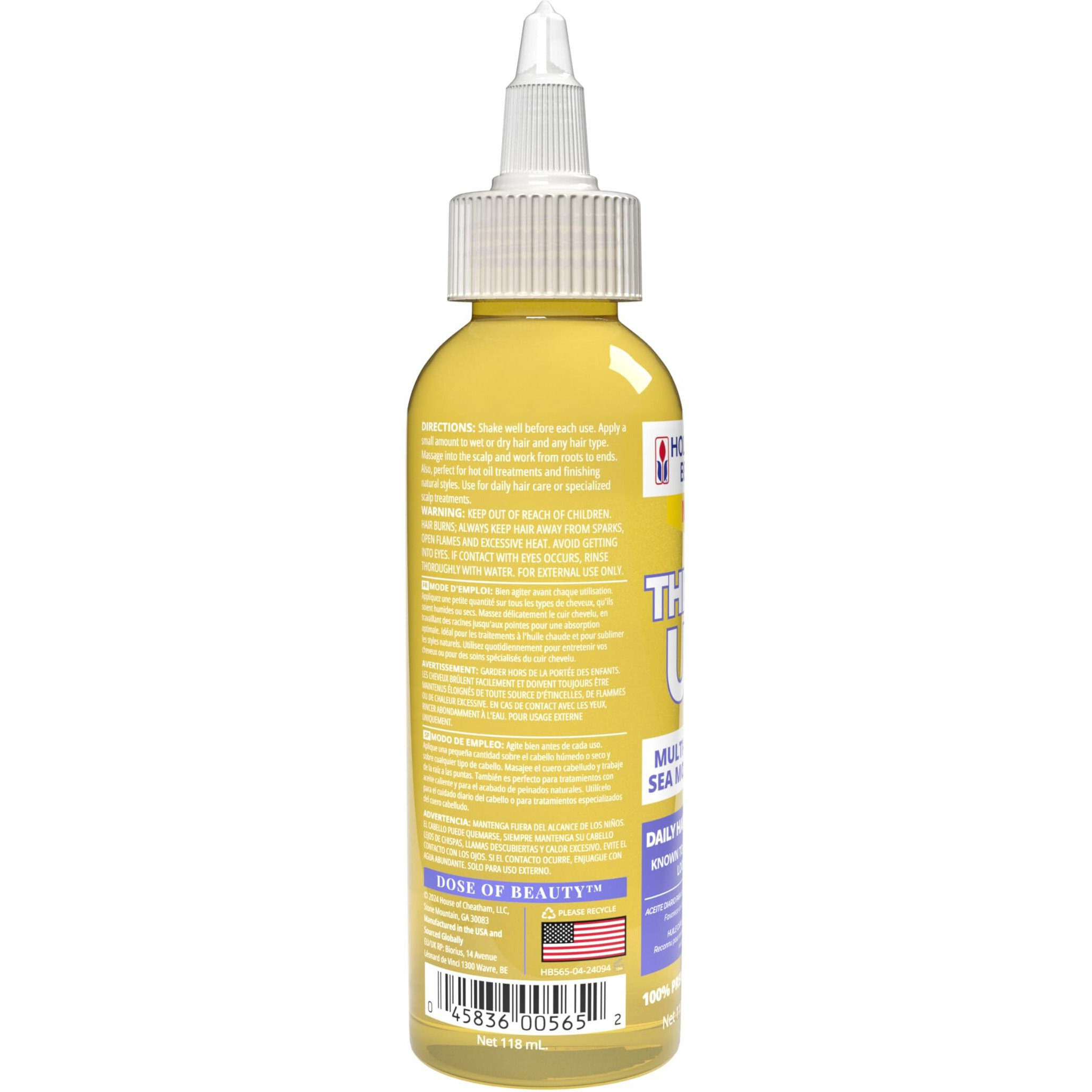 Hollywood Beauty Thickn Up Daily Hair & Scalp Oil With Multi-Vitamins  Sea Moss & Amla  4 Fl Oz
