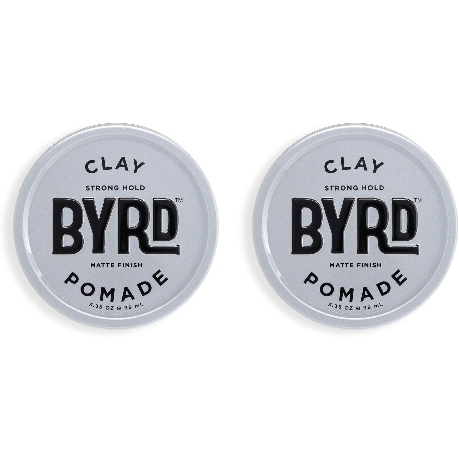 Byrd Hair Clay Pomade 2-Pack - Strong Hold  Ultra Matte Finish  Add Volume And Sculpt To All Hair Types  3.35 Oz Each (Two Pack)