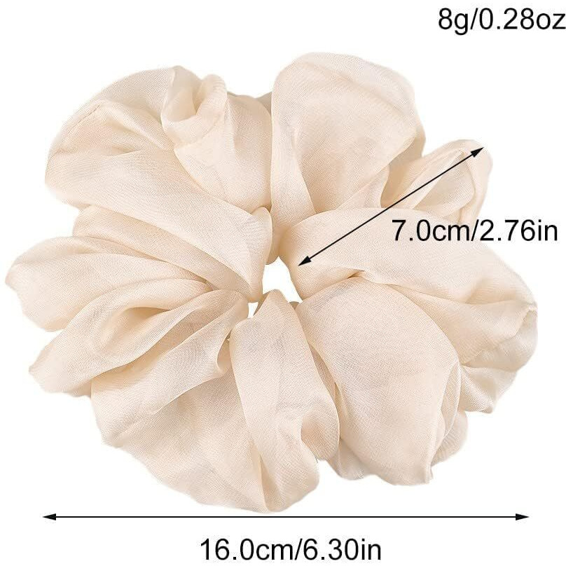 4 Packs Soft Oversized Scrunchies Jumbo Organza Scrunchies Summer Big Scrunchie  Large Giant Chiffon Scrunchie  Extra Large Scrunchies For Women And Girls