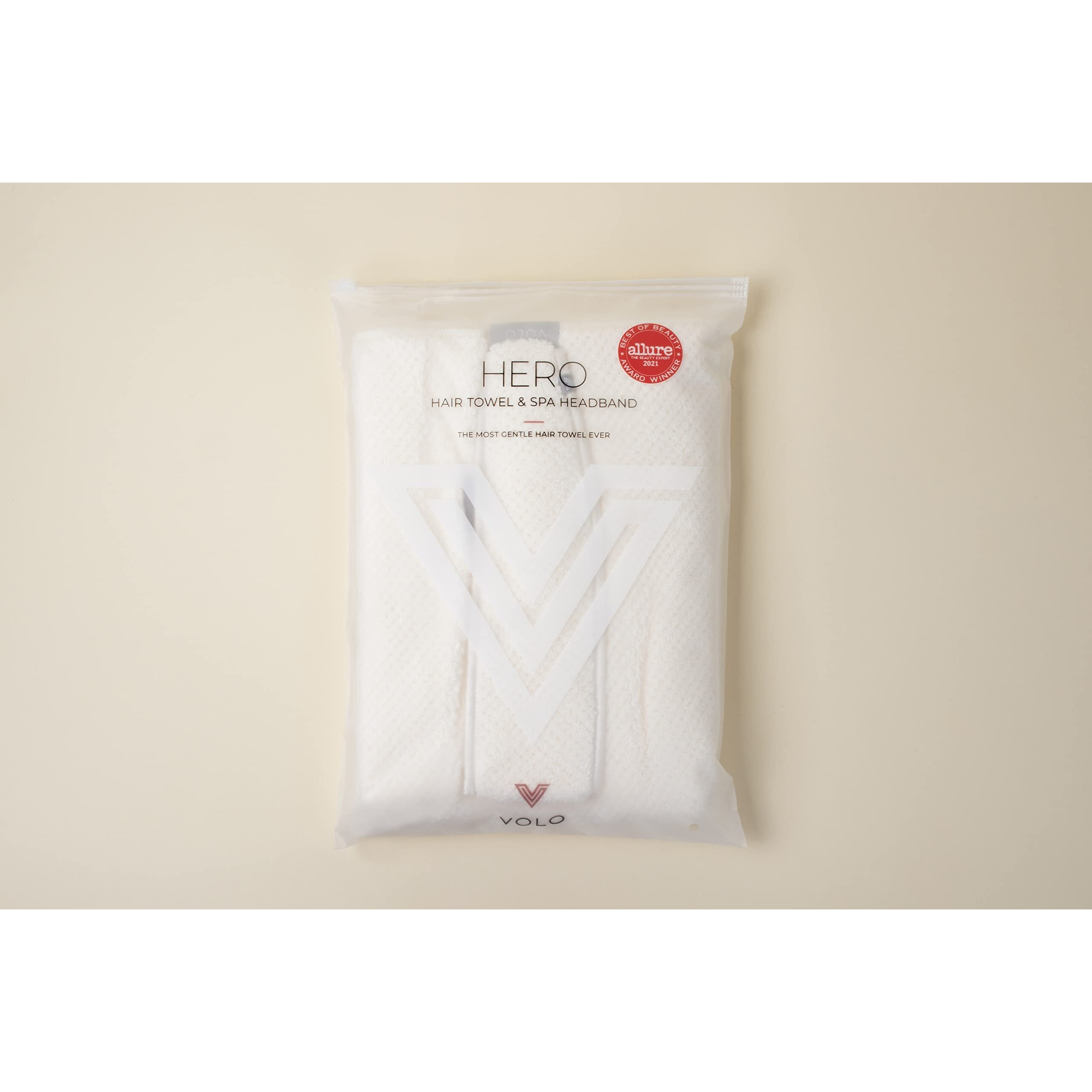 Volo Salt White Hero Hair Towel + Facial Spa Headband For Women | Wrap Towel + Headband For Washing Face & Makeup | Ultra-Soft  Fast Drying  Anti-Frizz Nanoweave Fabric | Reusable Package | Microfiber