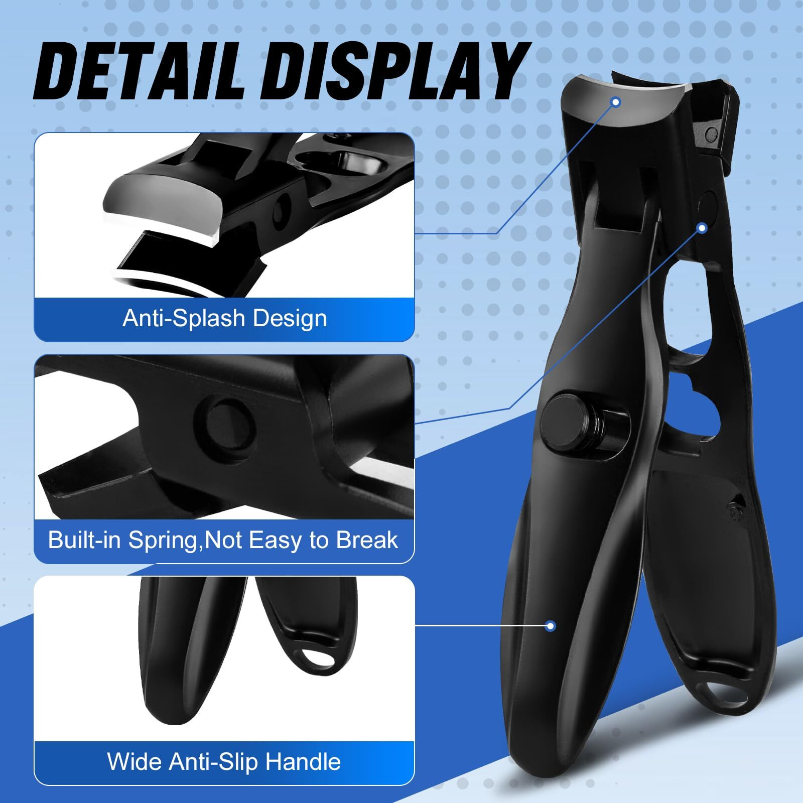 Swocky German Nail Clippers  Premium Stainless Steel Wide Jaw Anti Splash Design Ultra Sharp Heavy Duty Clippers With Ergonomic Lever Perfect For Men Women  And Seniors