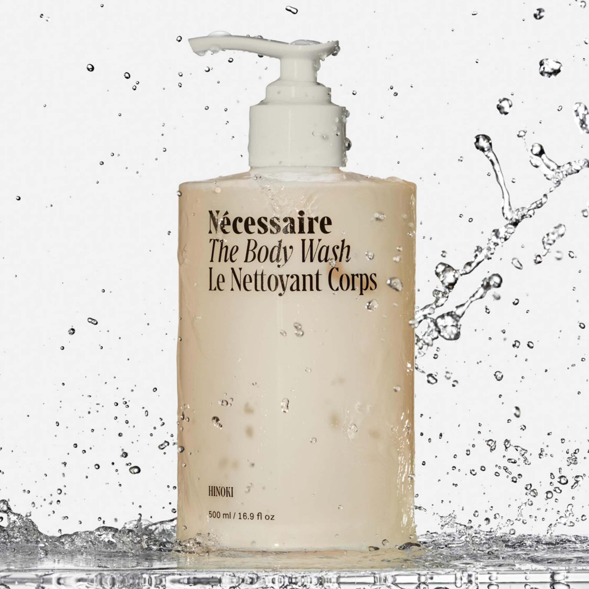 NCessaire The Body Wash Hinoki. Natural Body Wash For Women & Men  Softening Shower Gel With Gentle Exfoliating Acids Aha/Bha/Pha. Gel Cleanse 16.9 Fl Oz