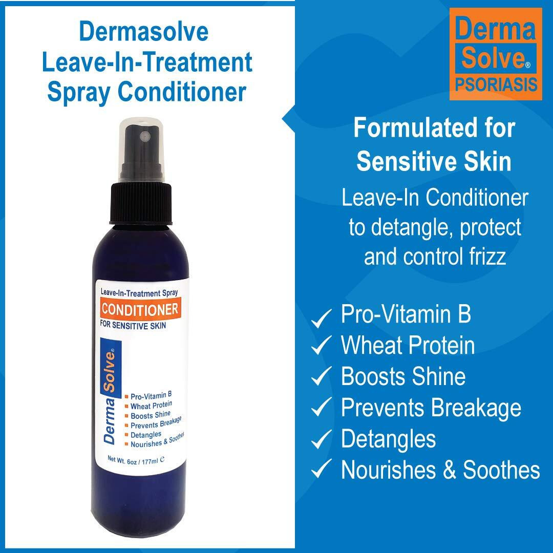 Dermasolve Psoriasis Leave-In-Treatment And Styling Spray Conditioner For Seborrheic Dermatitis  Sensitive Skin  Detangle  De-Flake  Soothing Anti Dandruff  Dry Scalp Repair For Damaged Hair
