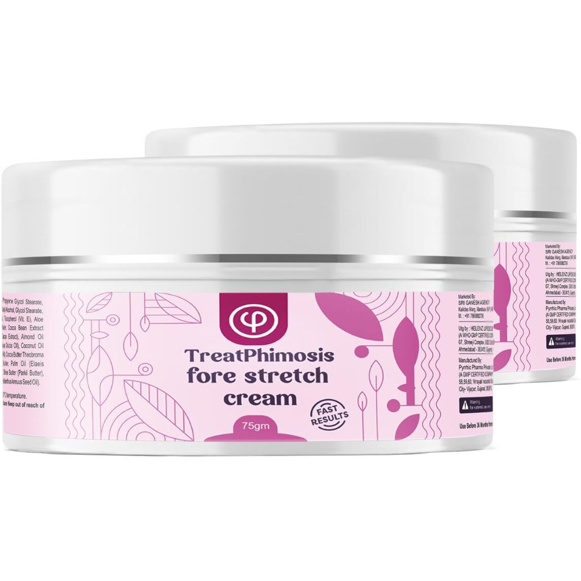 Vajraang Fore-Stretch Phimosis Cream - Phimosis Relief - Natural Ingredients - Prevents Scarring Of Skin - No Side Effects - (Pack Of 2 X 2.65 Fl Oz)