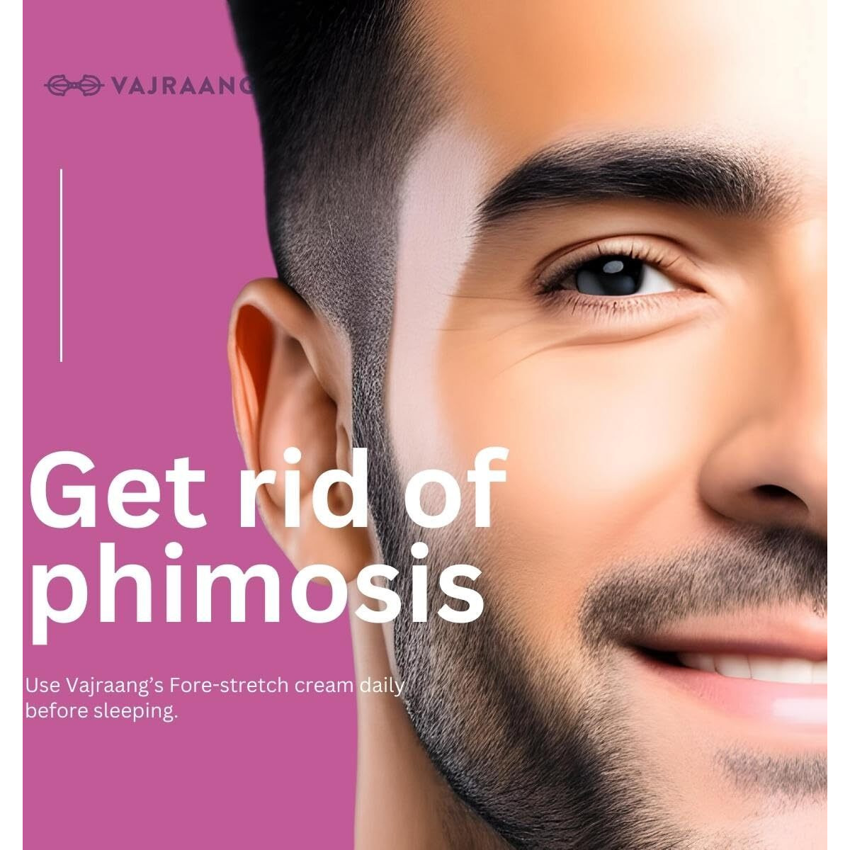 Vajraang Fore-Stretch Phimosis Cream - Phimosis Relief - Natural Ingredients - Prevents Scarring Of Skin - No Side Effects - (Pack Of 2 X 2.65 Fl Oz)