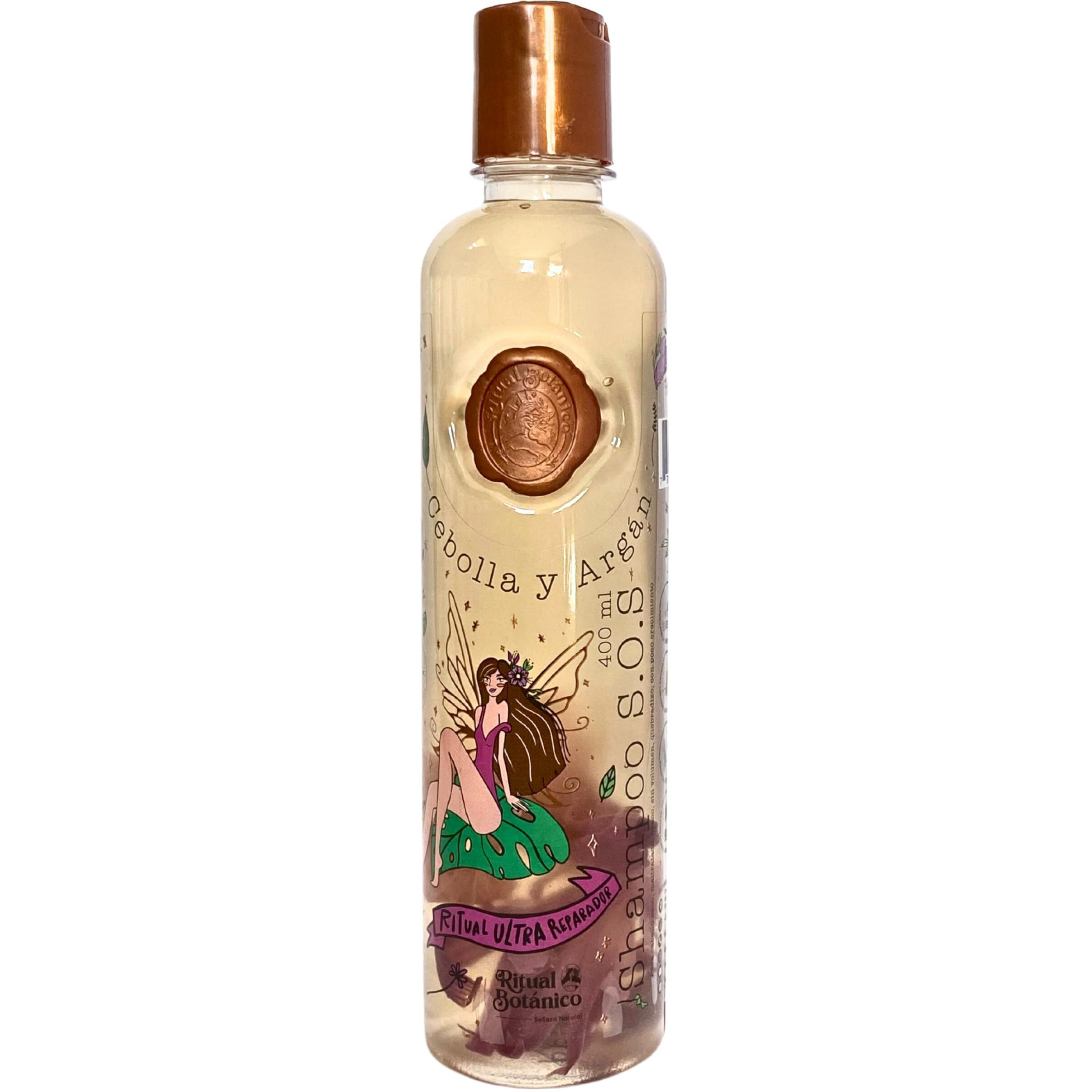 Ritual Botanico Shampoo Ultra Reparador S.O.S De Cebolla Y Argan Sin Sal Ni Sulfatos  Natural  Ayuda Al Crecimiento  Repara Cuero Cabelludo Maltratados  Seco O Con Alisados 400Ml  Clear