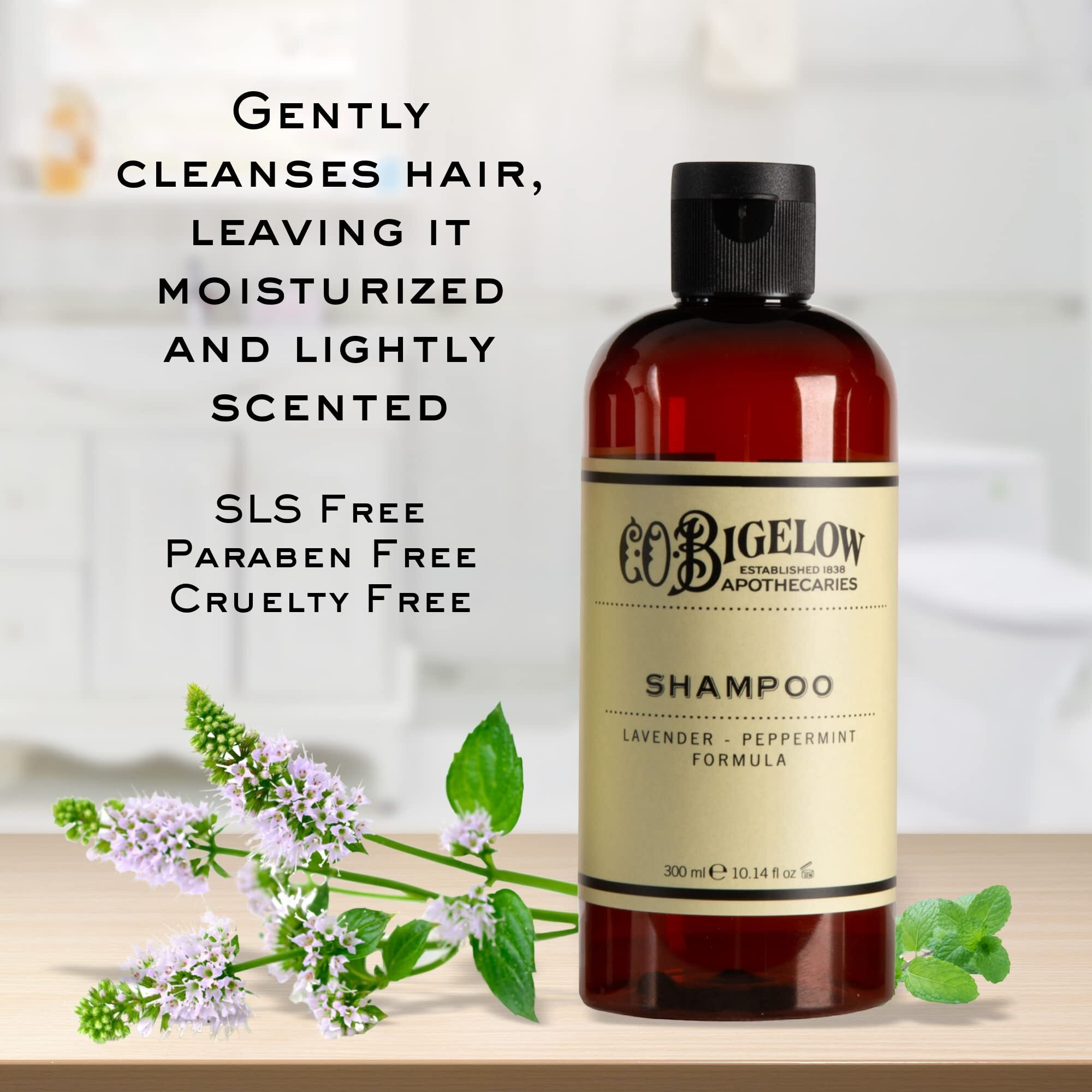 C.O. Bigelow Shampoo  Lavender Peppermint Shampoo Cleanses & Soothes Hair & Scalp  Luxury Shampoos For Men & Women  10.4 Fl Oz.