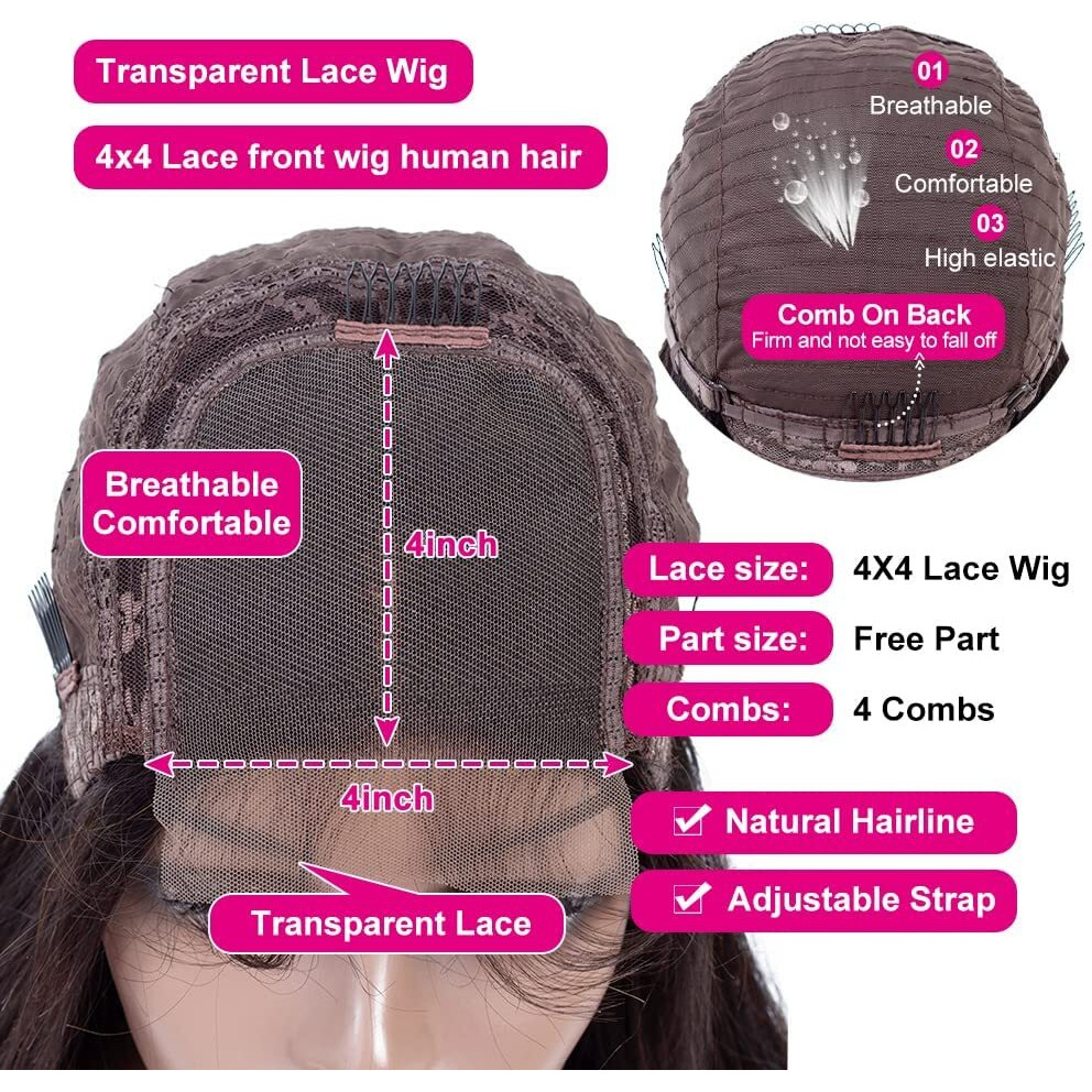 Super Idol Omber Highlight Deep Wave Lace Front Wigs Human Hair Brazilian Lace Closure Wigs 44 Ombre Human Hair Wig P1B/30 Free Part Human Hair Wig For Black Women (26 Inch  1B/30 Highlight Wig)