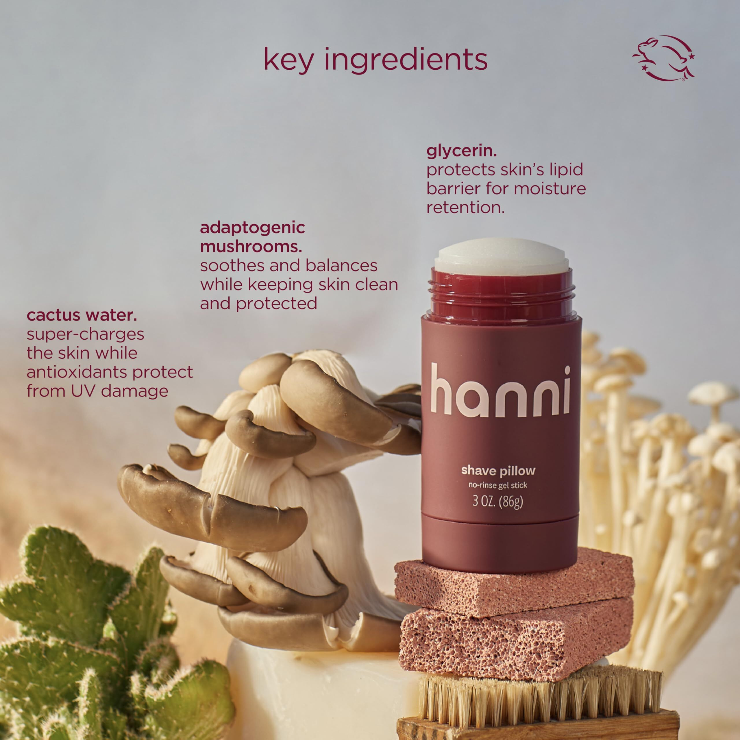 Hanni Shave Pillow  Shaving Gel For Women And Men  Hair Removal Products For Pubic  Body Hair Or Legs  In-Shower/Waterless Razor  Travel Friendly Skin Care Moisturizer  Women's Grooming  3 Oz