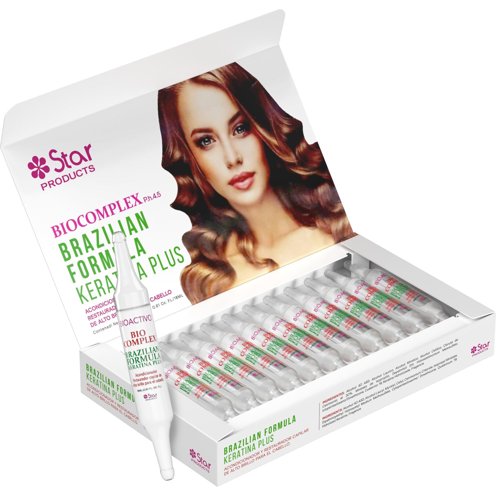 Bio Complex Brazilian Formula Keratin Plus 12 Pack - 0.61 Oz Each  Professional Hair Smoothing & Strengthening Treatment For Frizz-Free  Healthy Hair