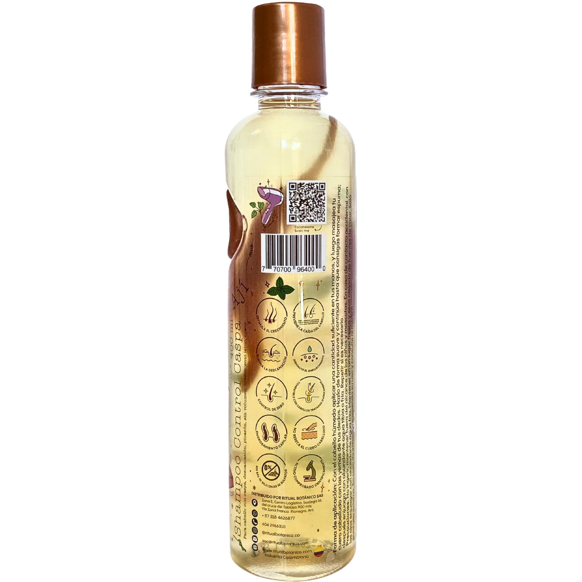 Ritual Botanico Dandruff Control With Mint And Chili  Shampoo Control Caspa Con Menta Y Aji  Natural Ingredients  400Ml