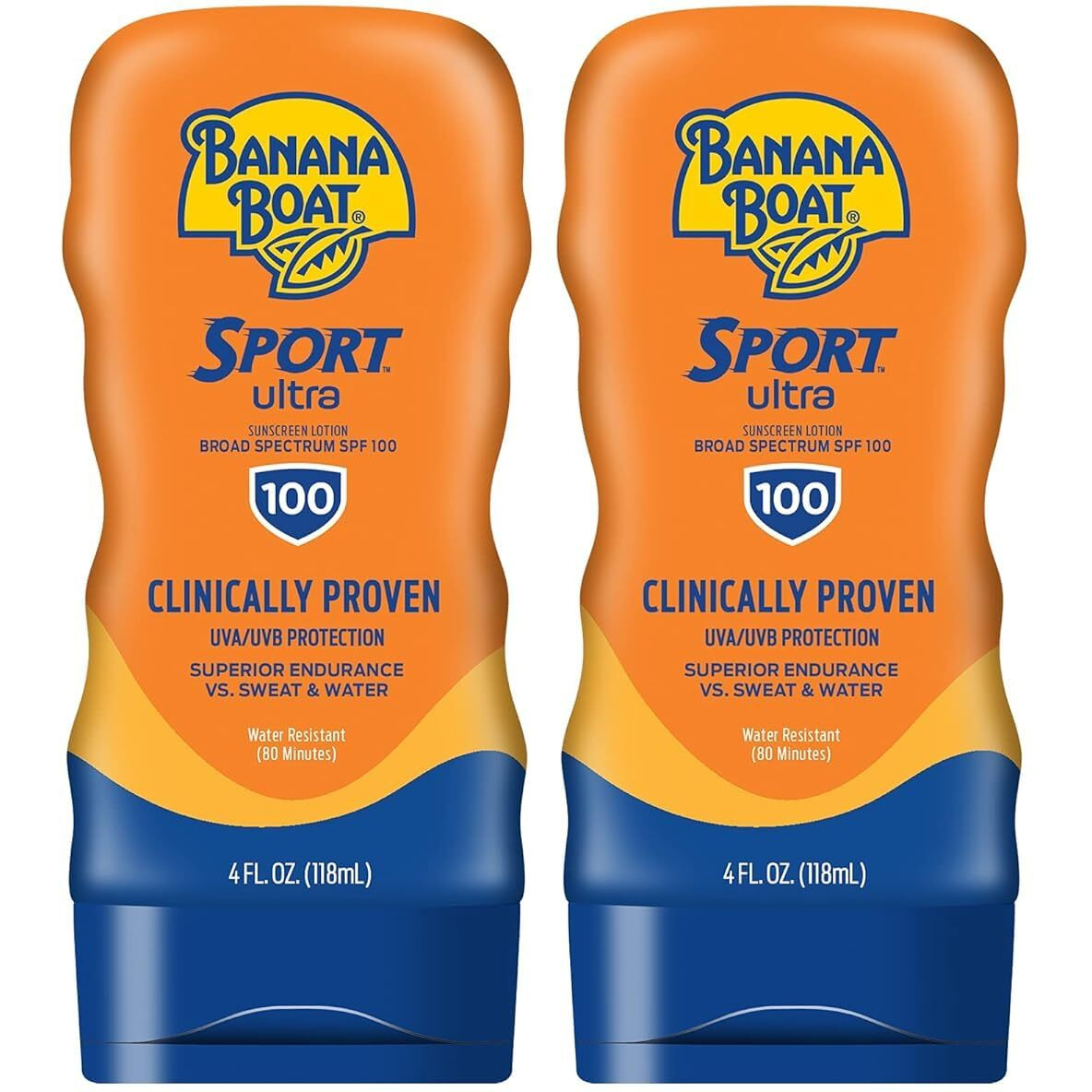 Banana Boat Sport Performance Sunscreen Lotion Spf 100  4-Ounce Bottles (Pack Of 2) By Banana Boat