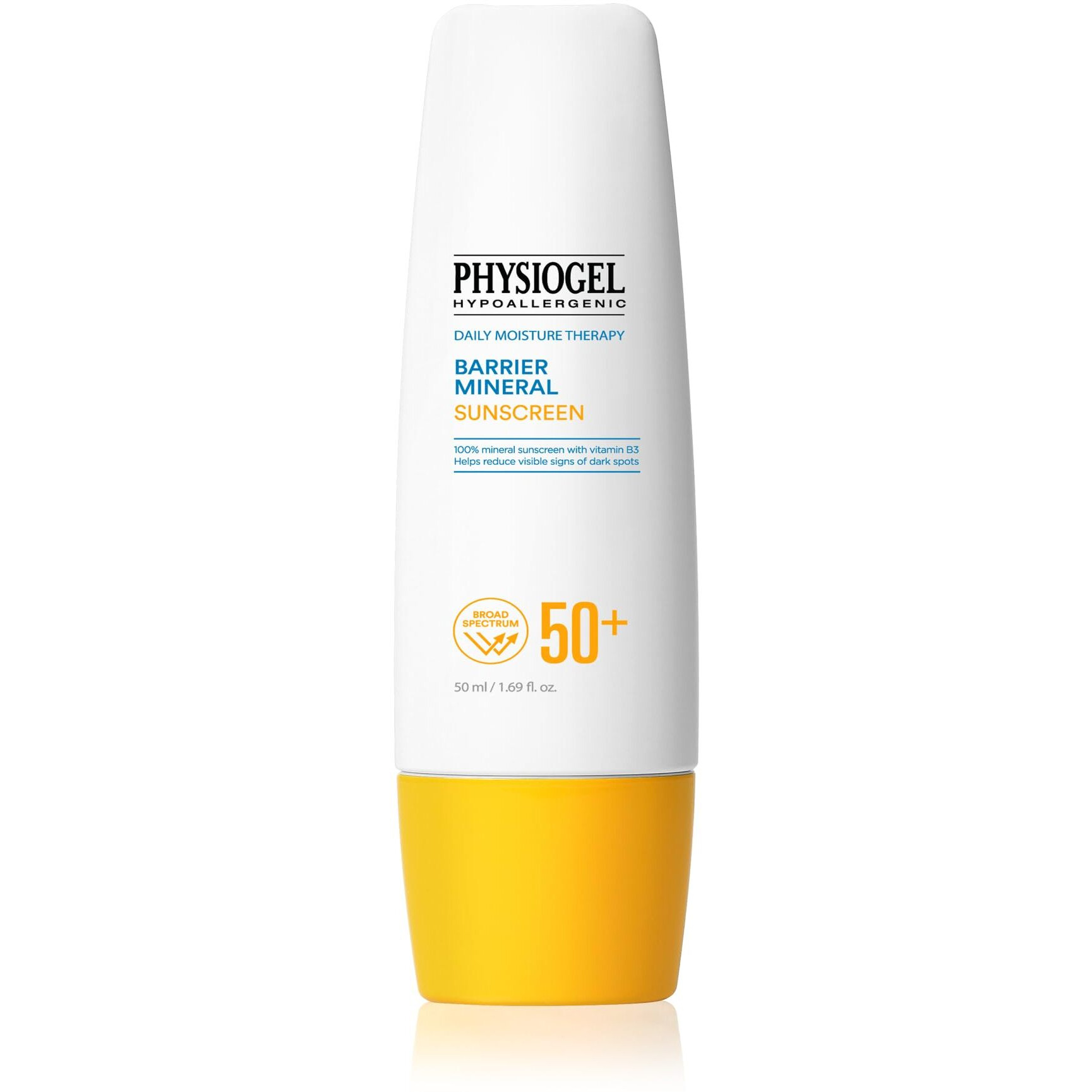 Physiogel Daily Moisture Therapy Barrier Mineral Sunscreen Broad Spectrum 50 | Water Resistant & Safe For Sensitve Skin | Strenghten Skin Barrier | Reef Friendly  Paraben-Free  Dermatologically Tested