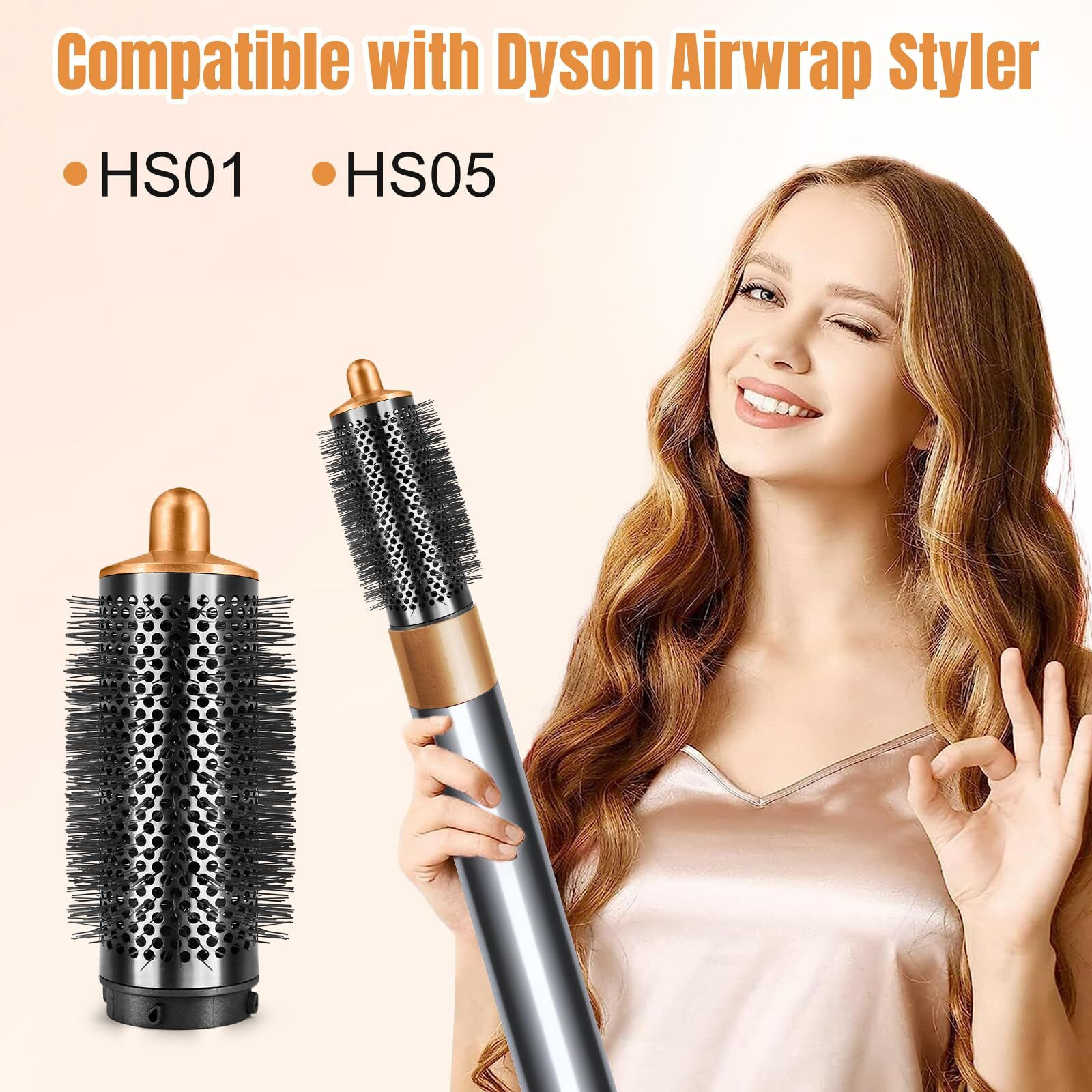 Round Volumizing Brush For Dyson Airwrap Hs01 Hs05 Attachment  For Dyson Hair Styling  Part Number 969489-01 970750-01