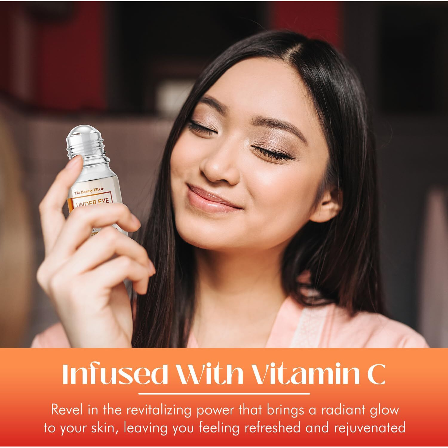 Beauty Elixir Vitamin C Under Eye Roller Serum - Anti-Aging & Reduces Puffiness - Dermatologist Tested  Clean Beauty & Natural Ingredients For All Skin Types - 1 Fl. Oz