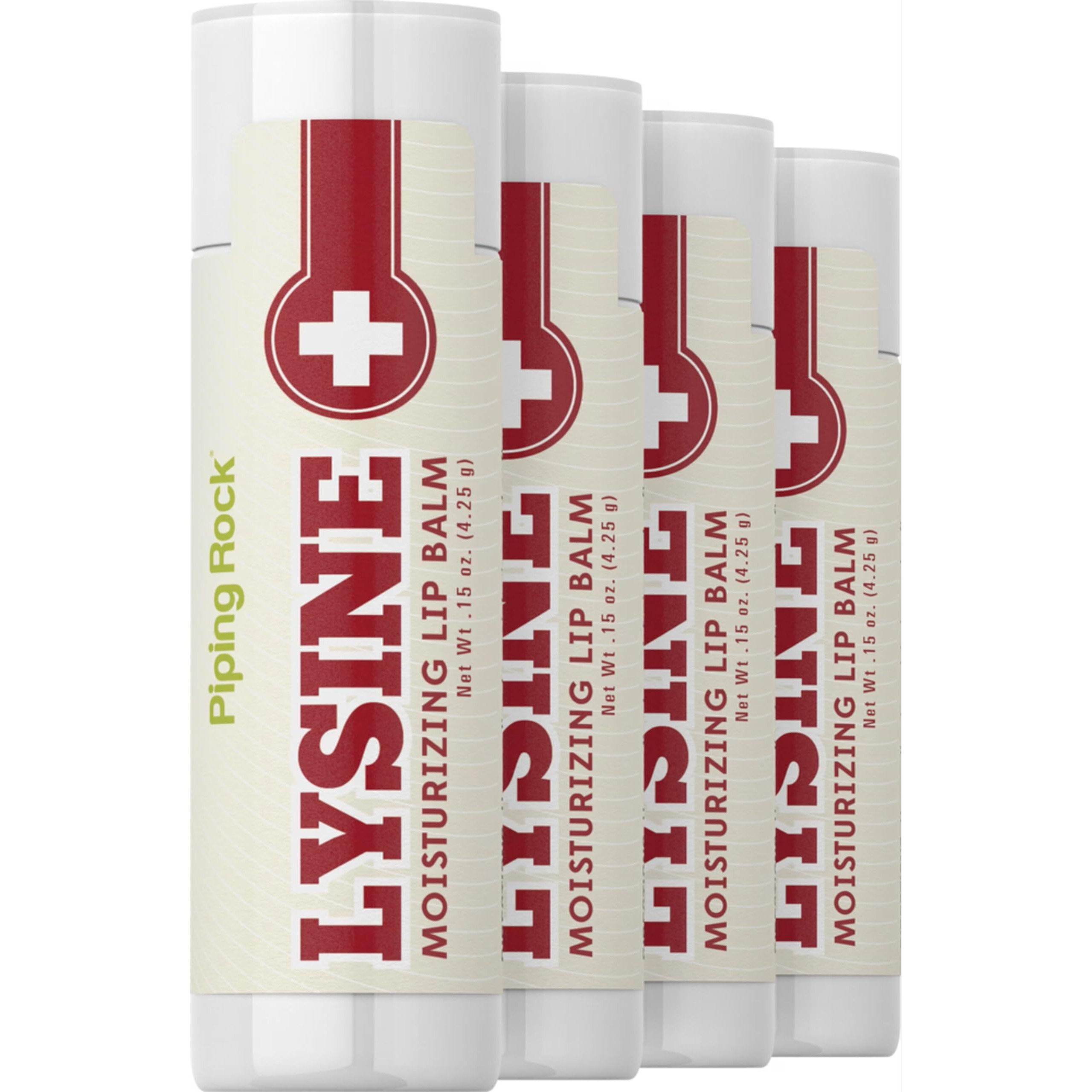 Piping Rock Lysine Lip Balm | 4 Pack | Moisturizing Ointment | Non-Gmo And Gluten Free