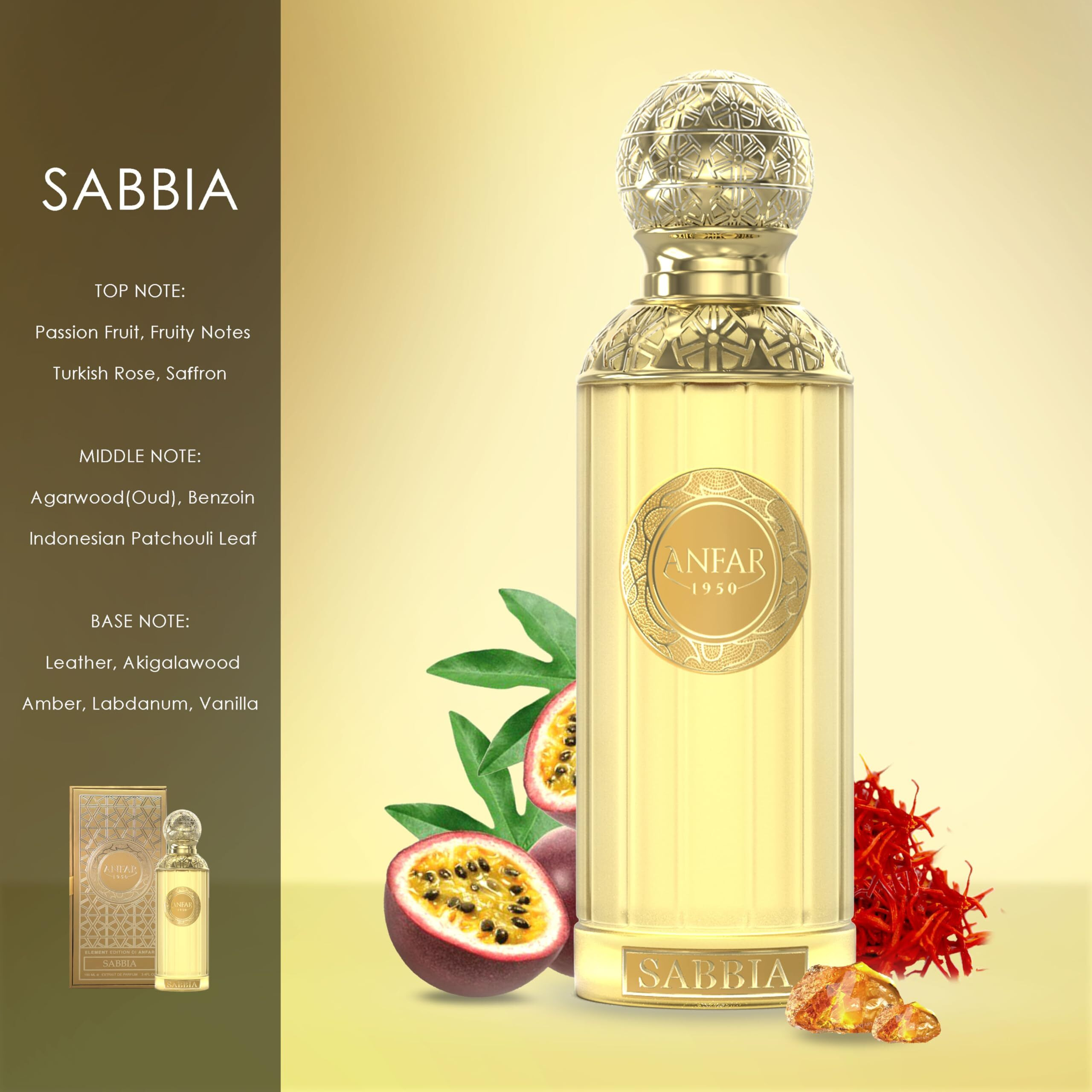 Anfar Sabbia For Unisex - 3.4 Oz Extrait De Parfum Spray