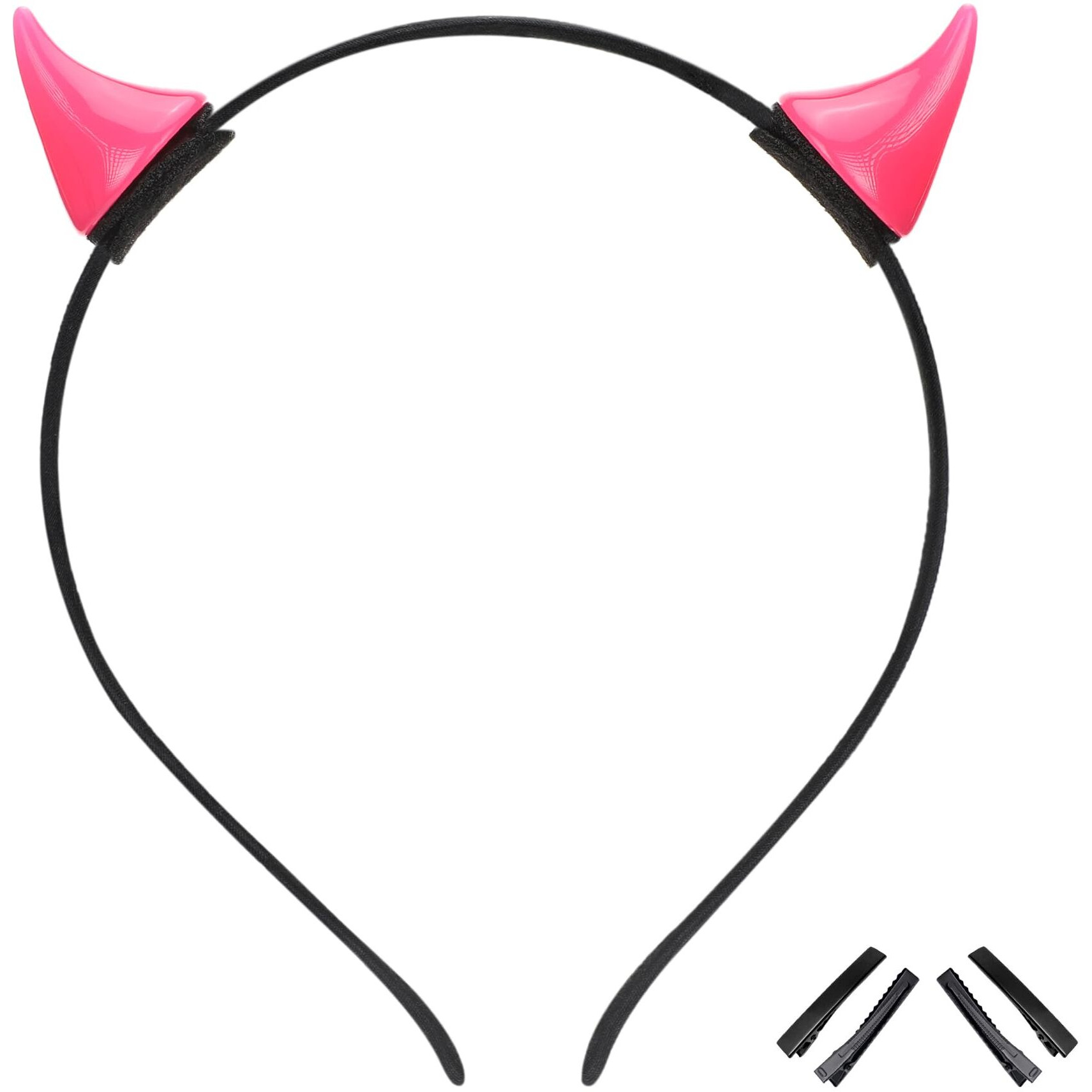Mostory Pink Devil Horn Headband - Demon Horns Hairband Horns Hairhoop For Halloween Renaissance Renfaire Cosplay Fae Ball