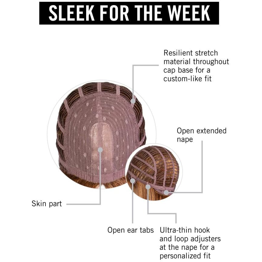 Hairuwear Hairdo Sleek For The Week Straight Asymmetrical Shoulder Length Wig  Average Cap  Ss25 Rooted Ginger Blonde
