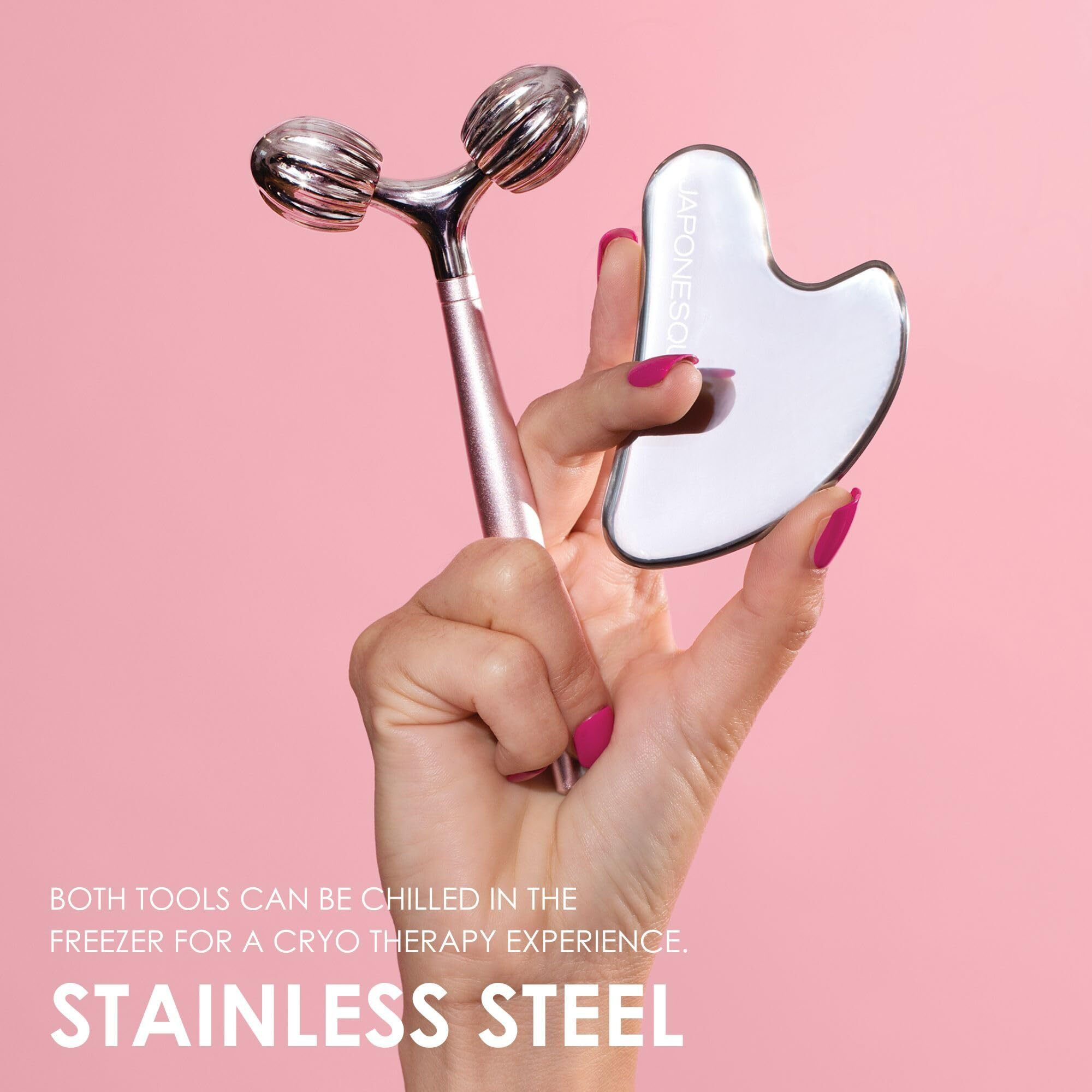 Japonesque Skintherapy Contouring Facial Tool V Roller For Lymphatic Drainage  Facial Massage  Relieves Tension And Improves Absorption Of Skin Care Products