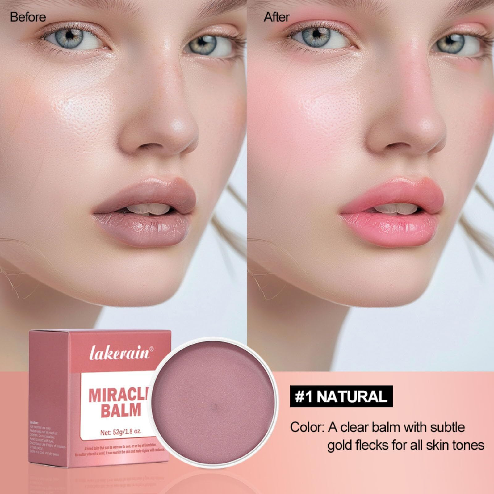 Miracle Lip & Glow Cream Blush Balm With Vitamin E  Beauty Cream Blush Create Lightweight & Shimmer Finish