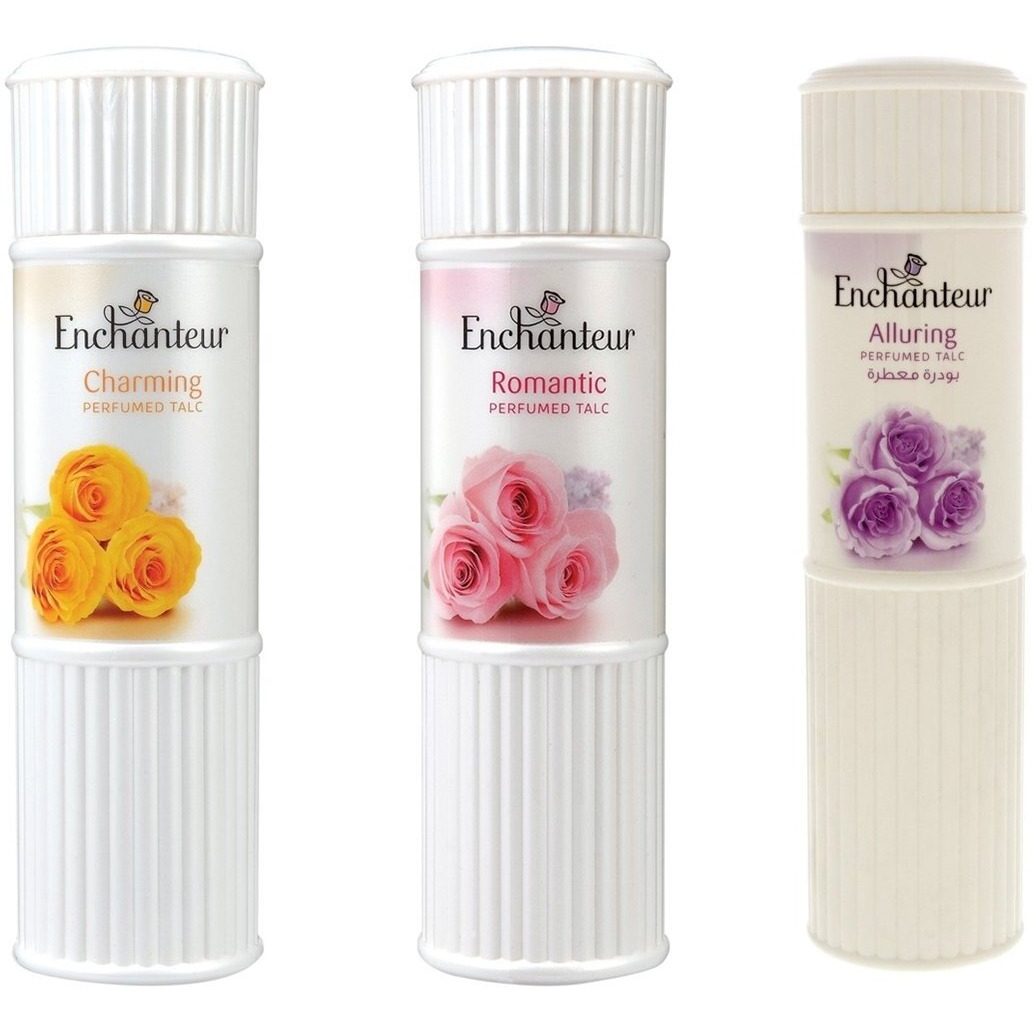 Enchanteur Perfumed Body Talcum Powder Charming  Romantic & Alluring Scent (Pack Of 3 X 200 G / 7.05 Oz)