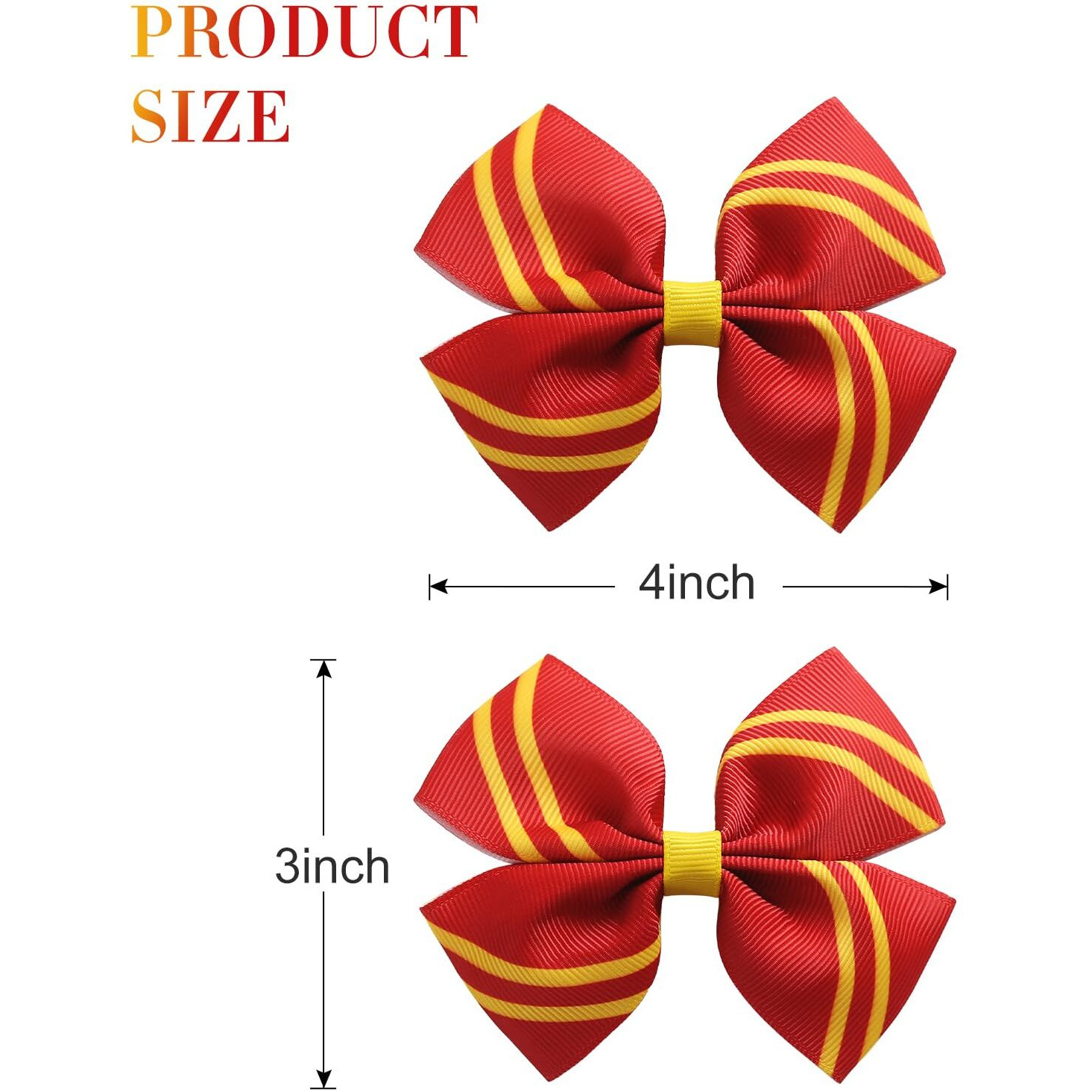 4Pcs Wizard Stripe Hair Clips Magical House Hair Bow Halloween Costume Accessory Christmas Party Gift