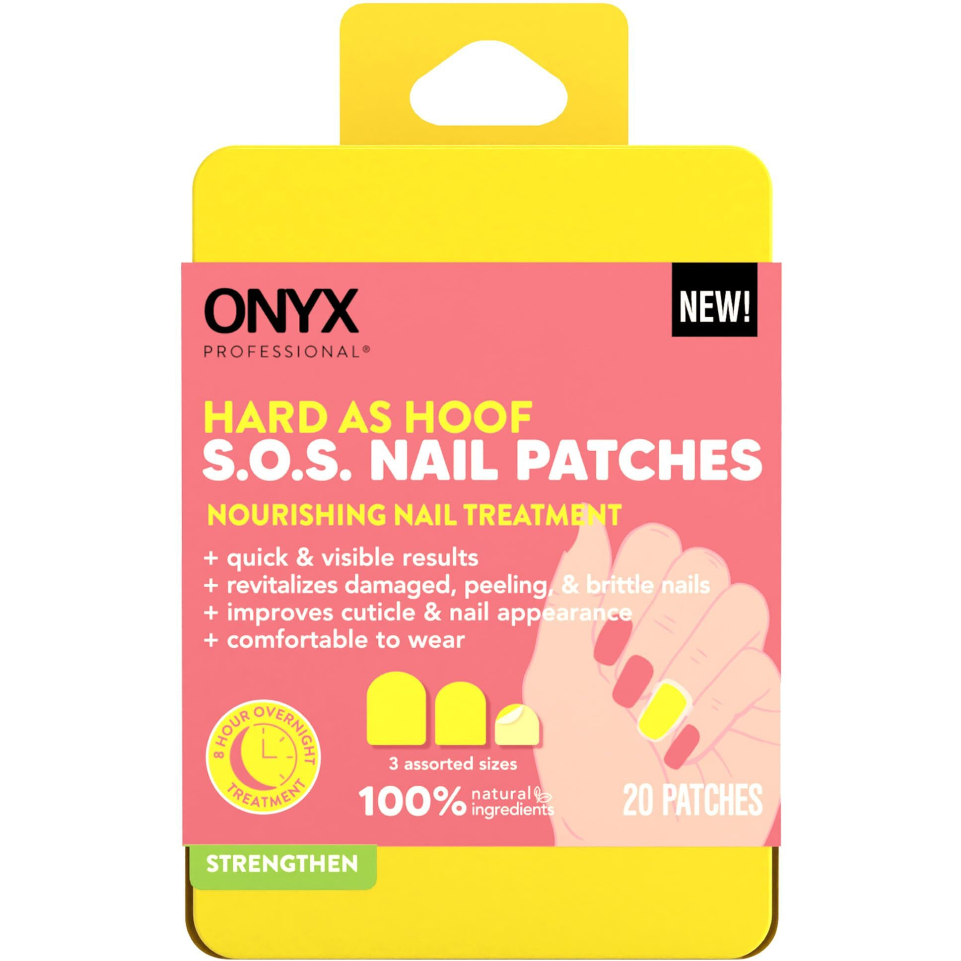 Onyx Professional Hard As Hoof S.O.S Nail Patches - Nail And Cuticle Strengthening Treatment Repair Patches  Nail Growth  Nail Repair  20 Patches