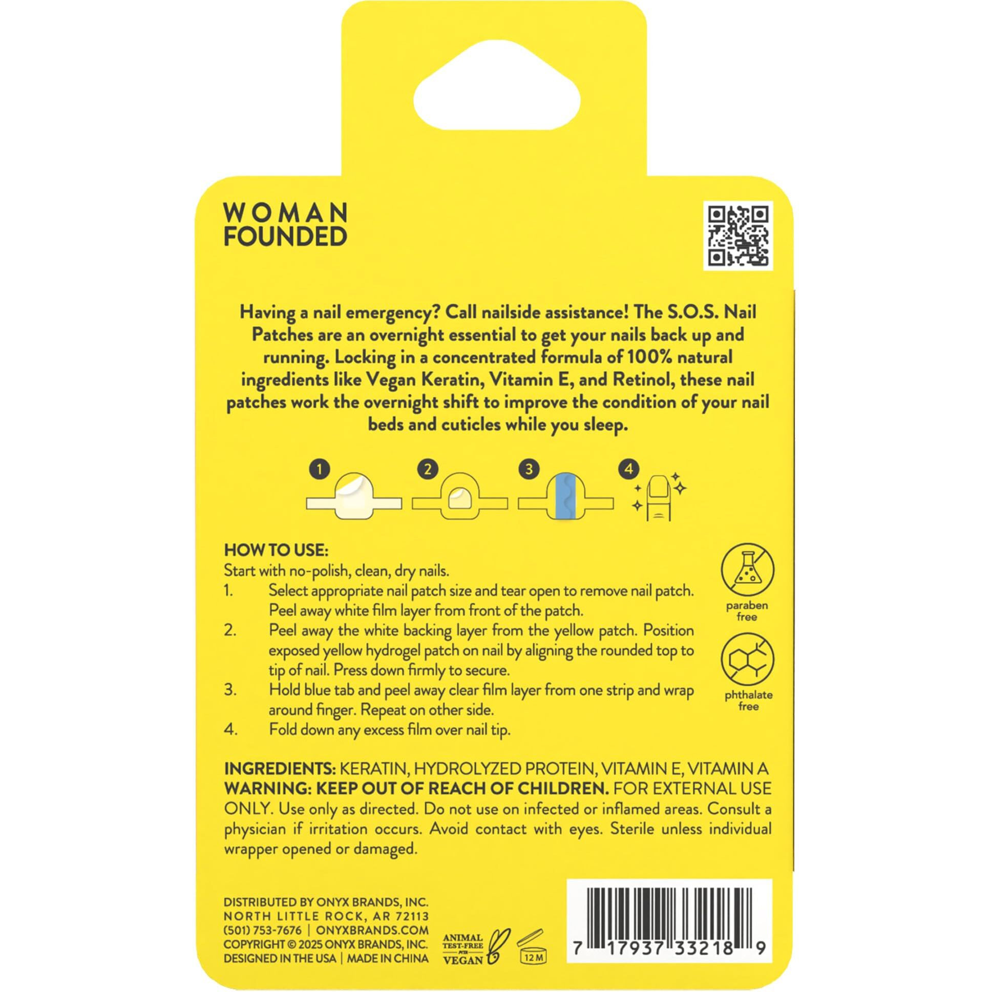 Onyx Professional Hard As Hoof S.O.S Nail Patches - Nail And Cuticle Strengthening Treatment Repair Patches  Nail Growth  Nail Repair  20 Patches