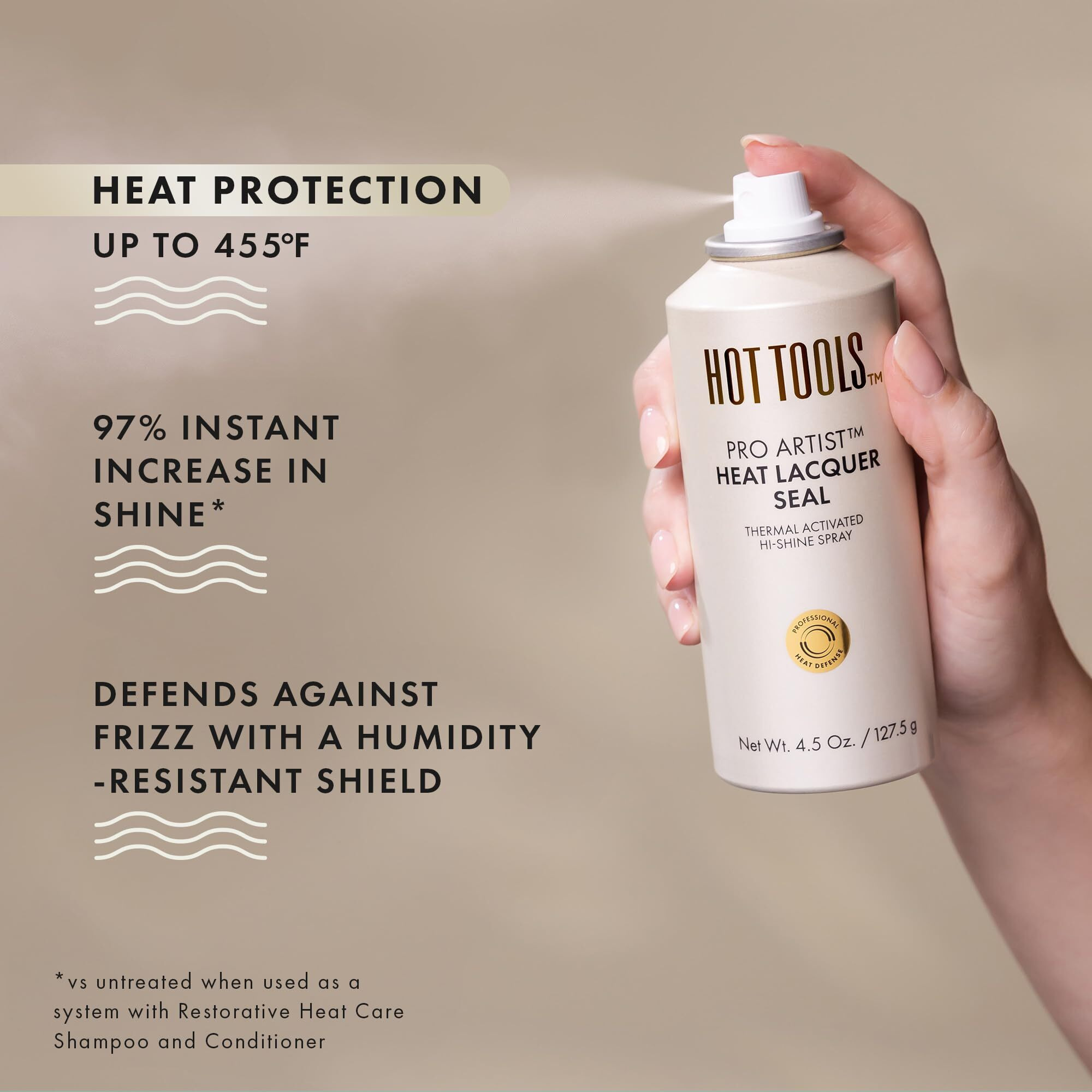 Hot Tools Heat Protectant Hi-Shine Spray | Instantly Makes Hair Shinier  Minimizes Frizz & Gives Hair A Lacquered Finish | Protects Hair From Heat Damage Without Use Of Silicones