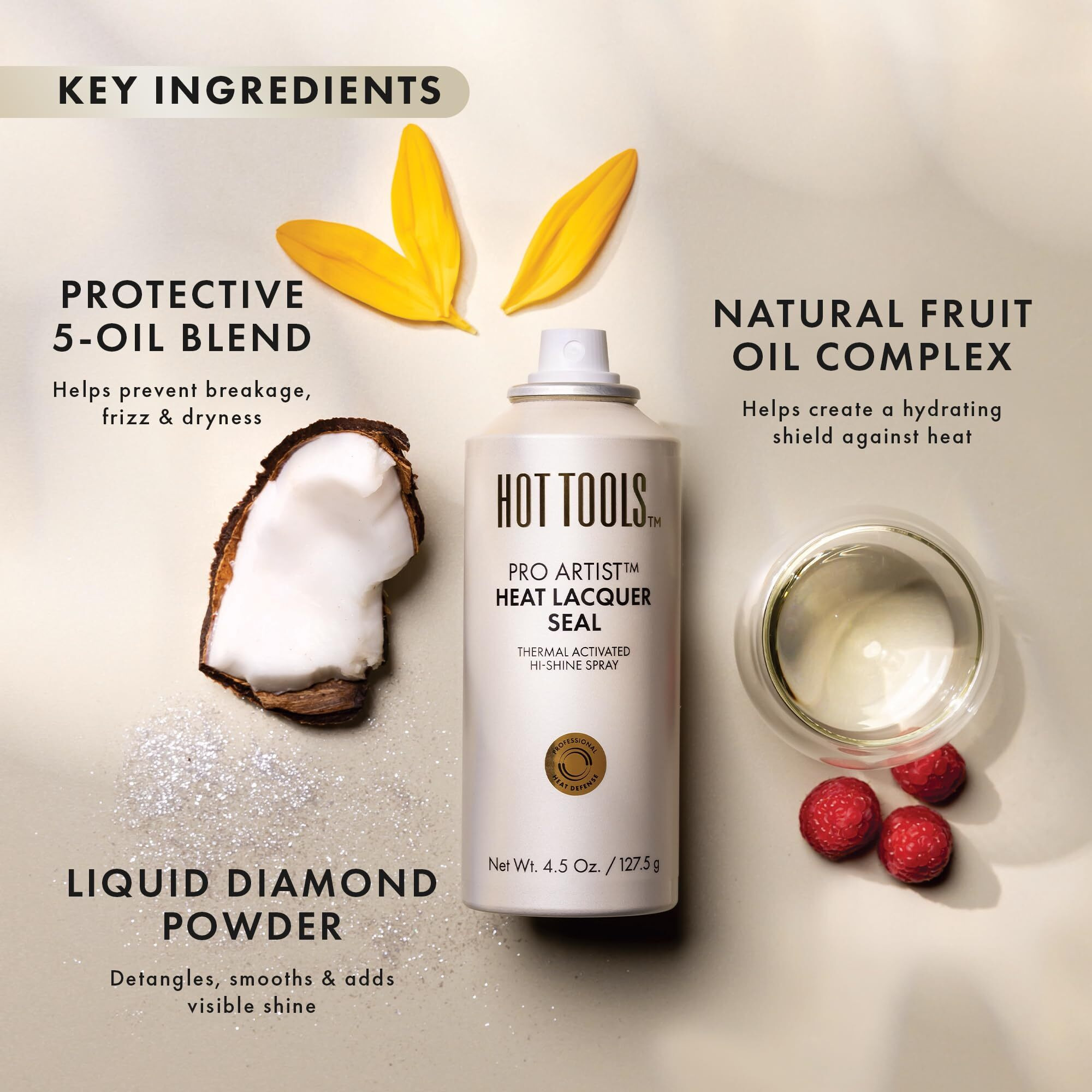 Hot Tools Heat Protectant Hi-Shine Spray | Instantly Makes Hair Shinier  Minimizes Frizz & Gives Hair A Lacquered Finish | Protects Hair From Heat Damage Without Use Of Silicones