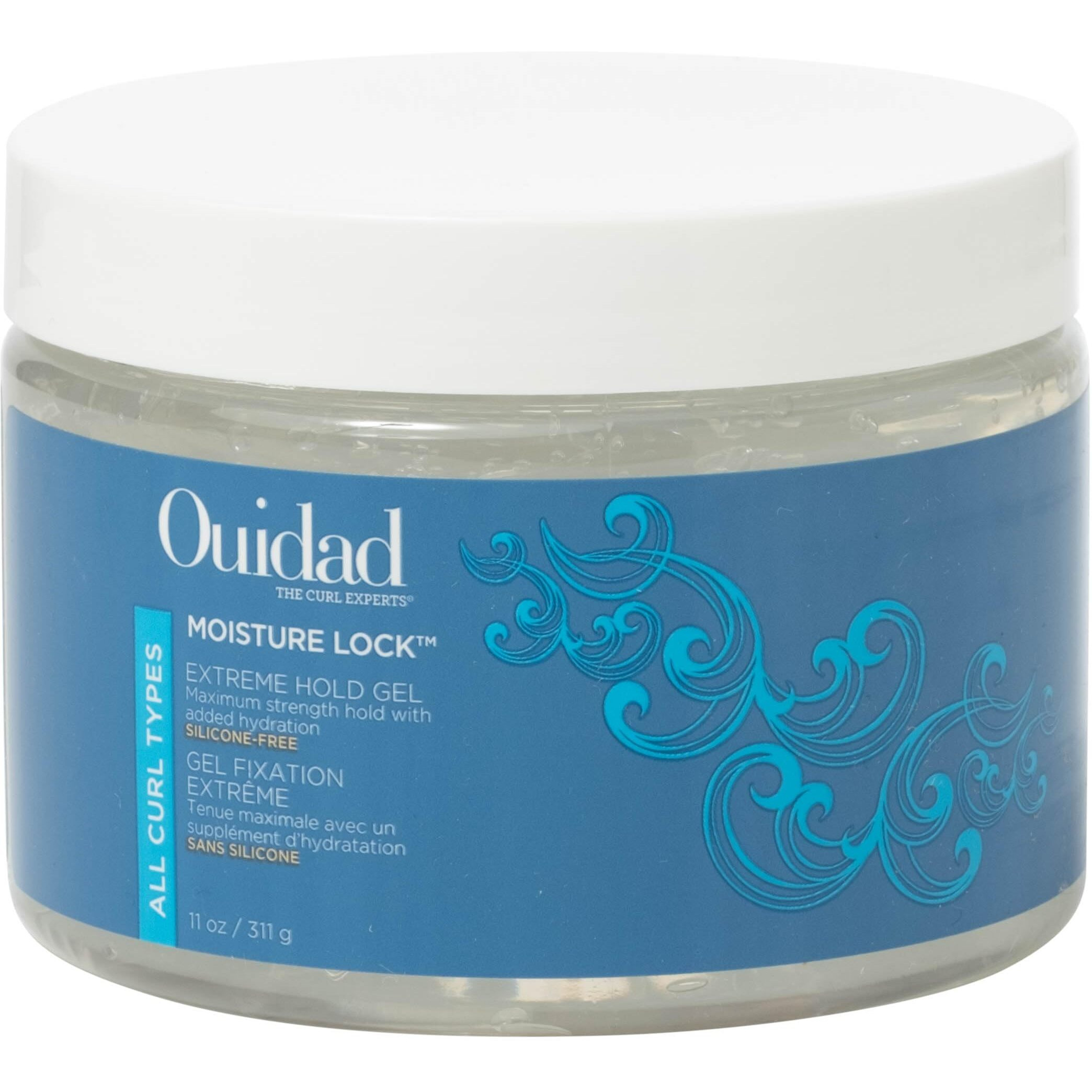 Ouidad Moisture Lock Extreme Hold Hair Gel - 11 Oz  Maximum Hold Hair Gel For Women & Men  Infused With Aloe  Flaxseed Oil & Black Castor Seed Oil  Hydrating Curly Hair Gel  All Curl Types