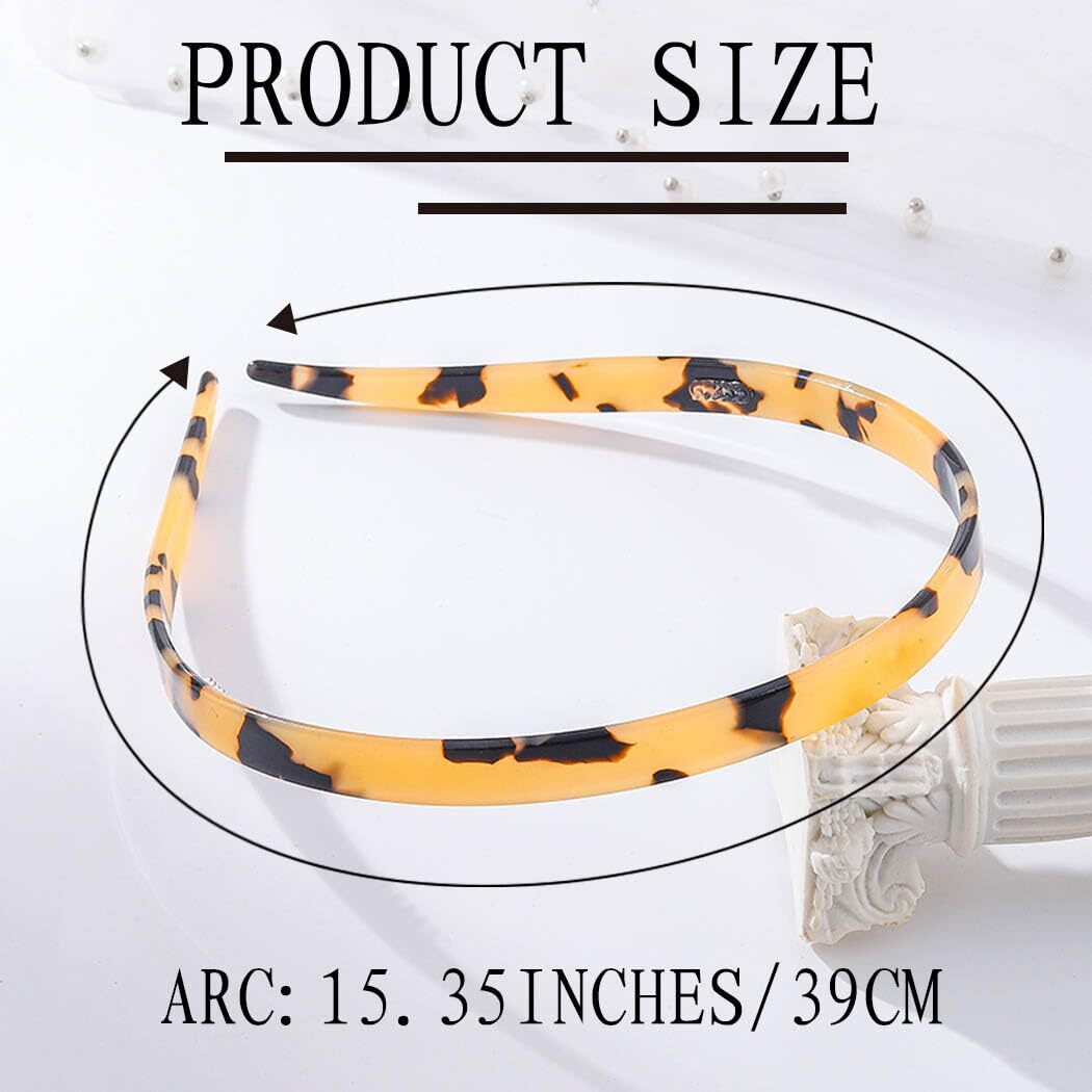 Firuilo Acetate Cellulose Headband Tortoise Shell Headbands Thin Hairbands With Teeth For Women (Amber One Size)