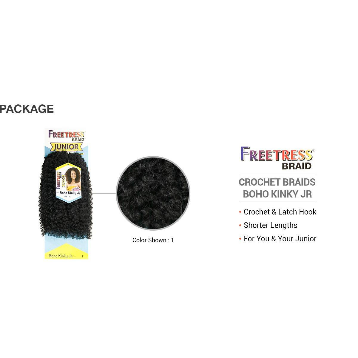 Freetress Crochet Braids Boho Kinky Jr (5-Pack  1B)