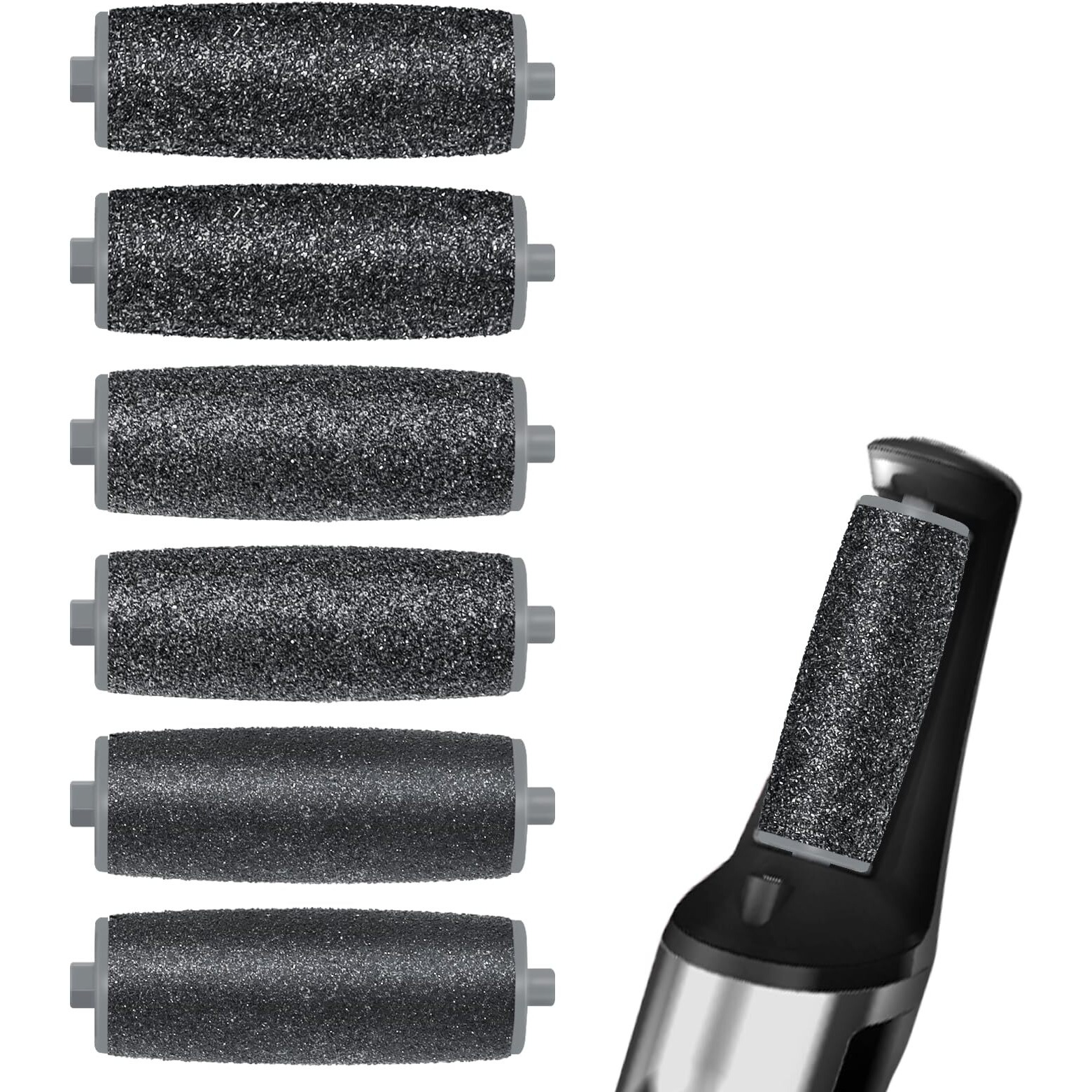 Felizshop 6 Pack Replacement Roller Refill Heads For Electric Foot Callus Remover  Electric Pedicure Tools Refill Heads With Extra Coarse  Regular Coarse  Fine Coarse 2 Each