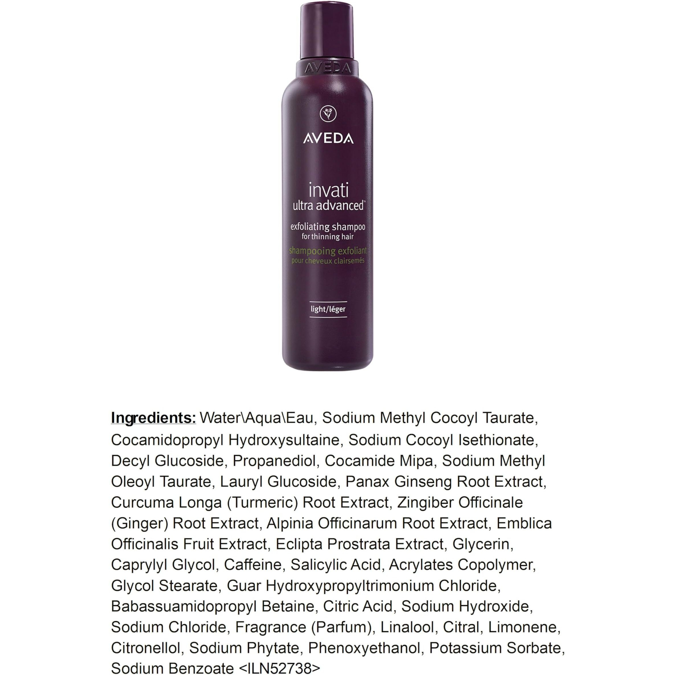 Aveda Invati Ultra Advanced Exfoliating Shampoo Light | Step 1 Of 4 | Reduces Hair Loss By 77% | For Fine To Medium Thinning Hair Types | Normal To Oily Scalp | 95% Naturally Derived*  6.7 Fl Oz